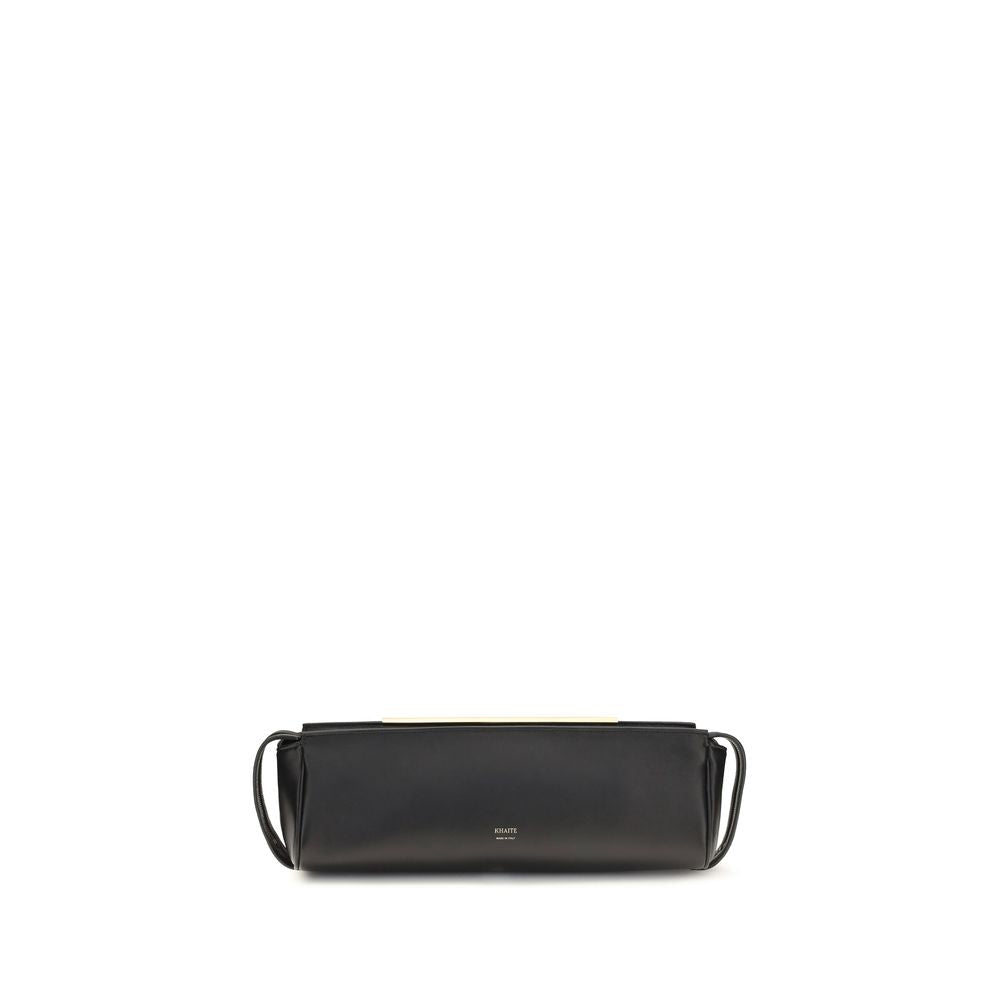 Khaite Black Calf Leather Bos Taurus Clutch Bag | Regal Royce
