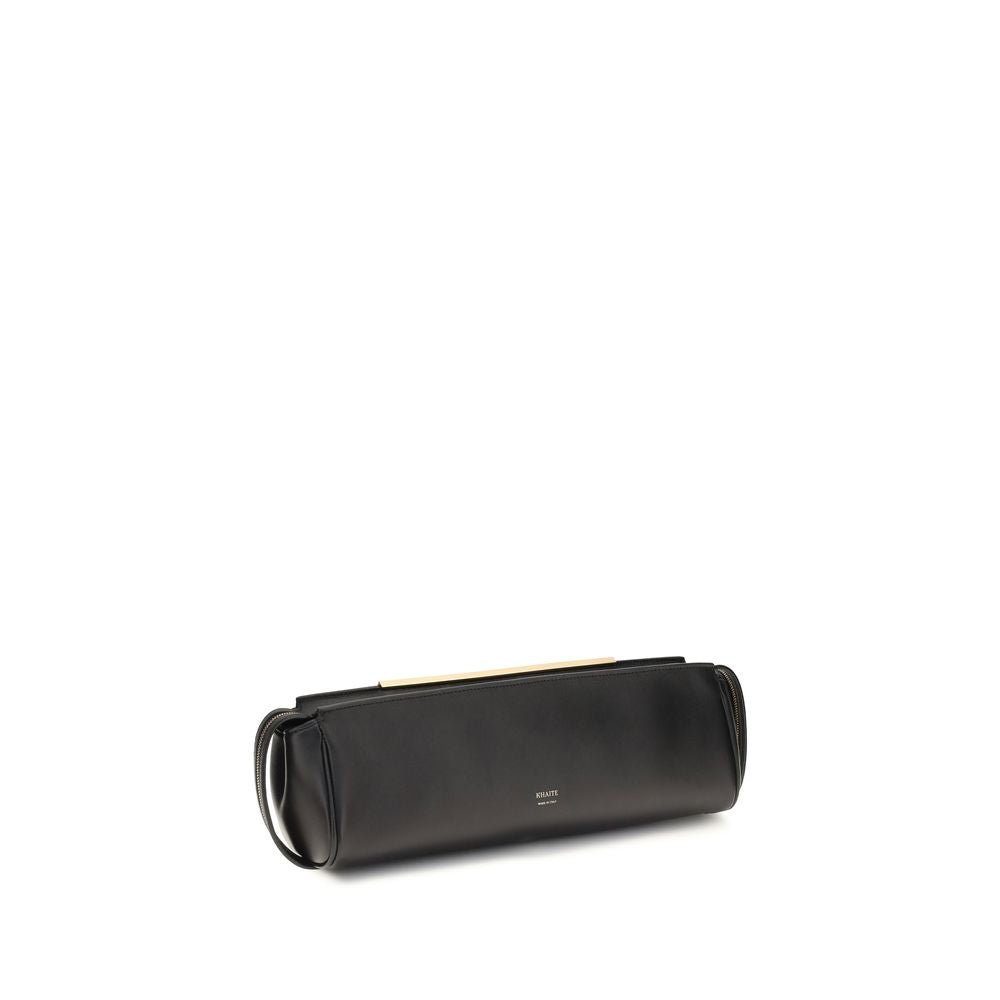 Khaite Black Calf Leather Bos Taurus Clutch Bag | Regal Royce