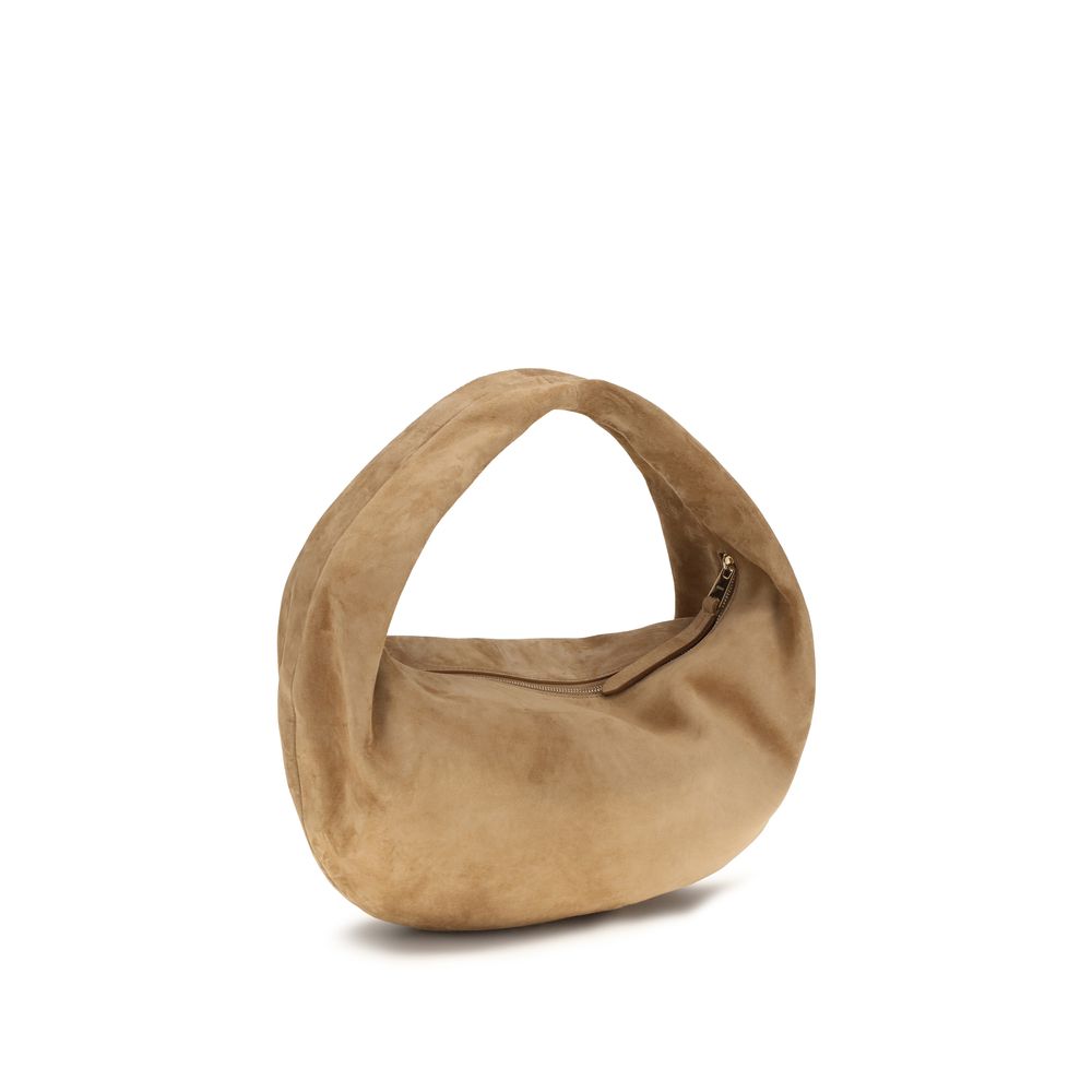 Khaite Beige Calf Leather Bos Taurus Shoulder Bag | Regal Royce