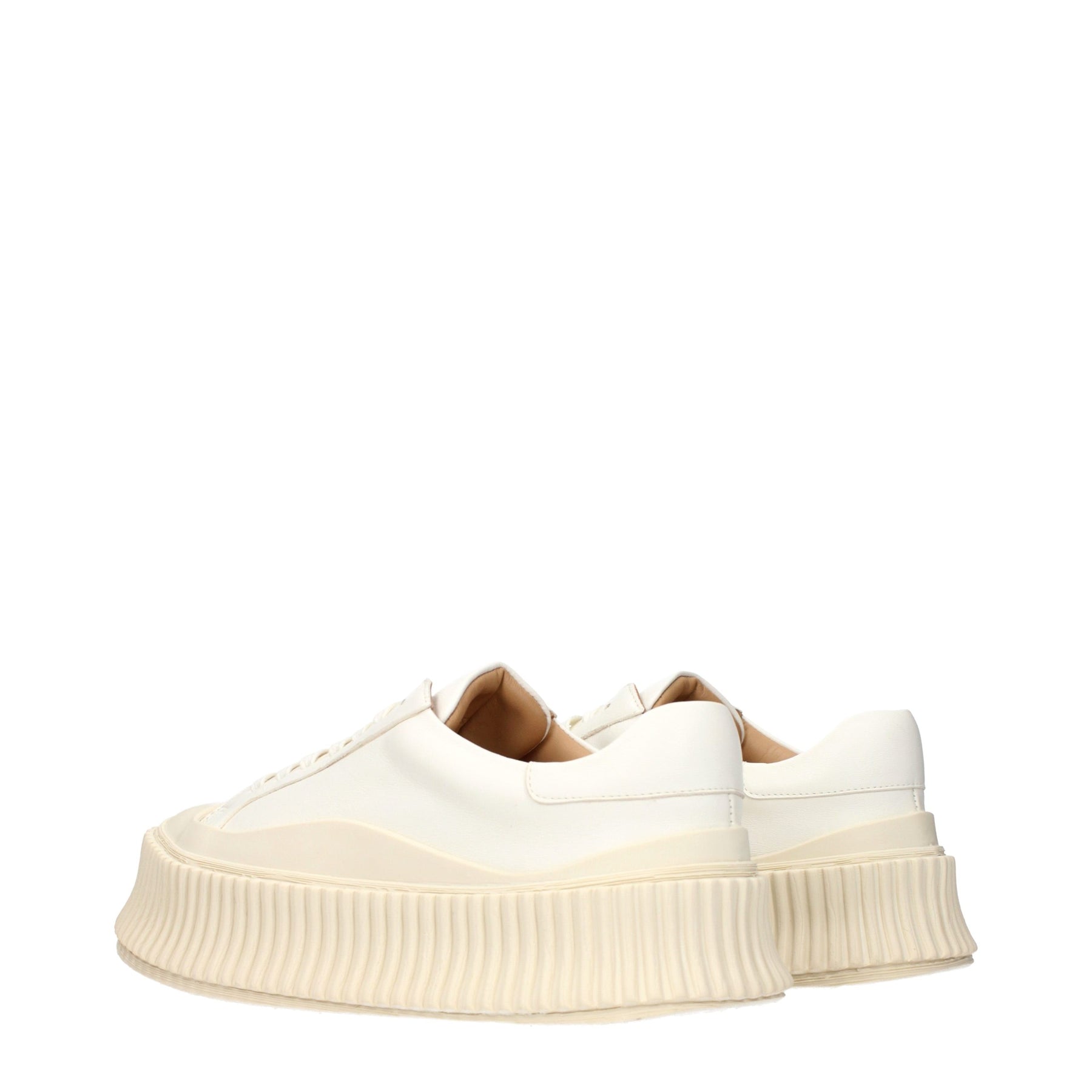 Jil Sander White Leather Platform Sneakers | Regal Royce