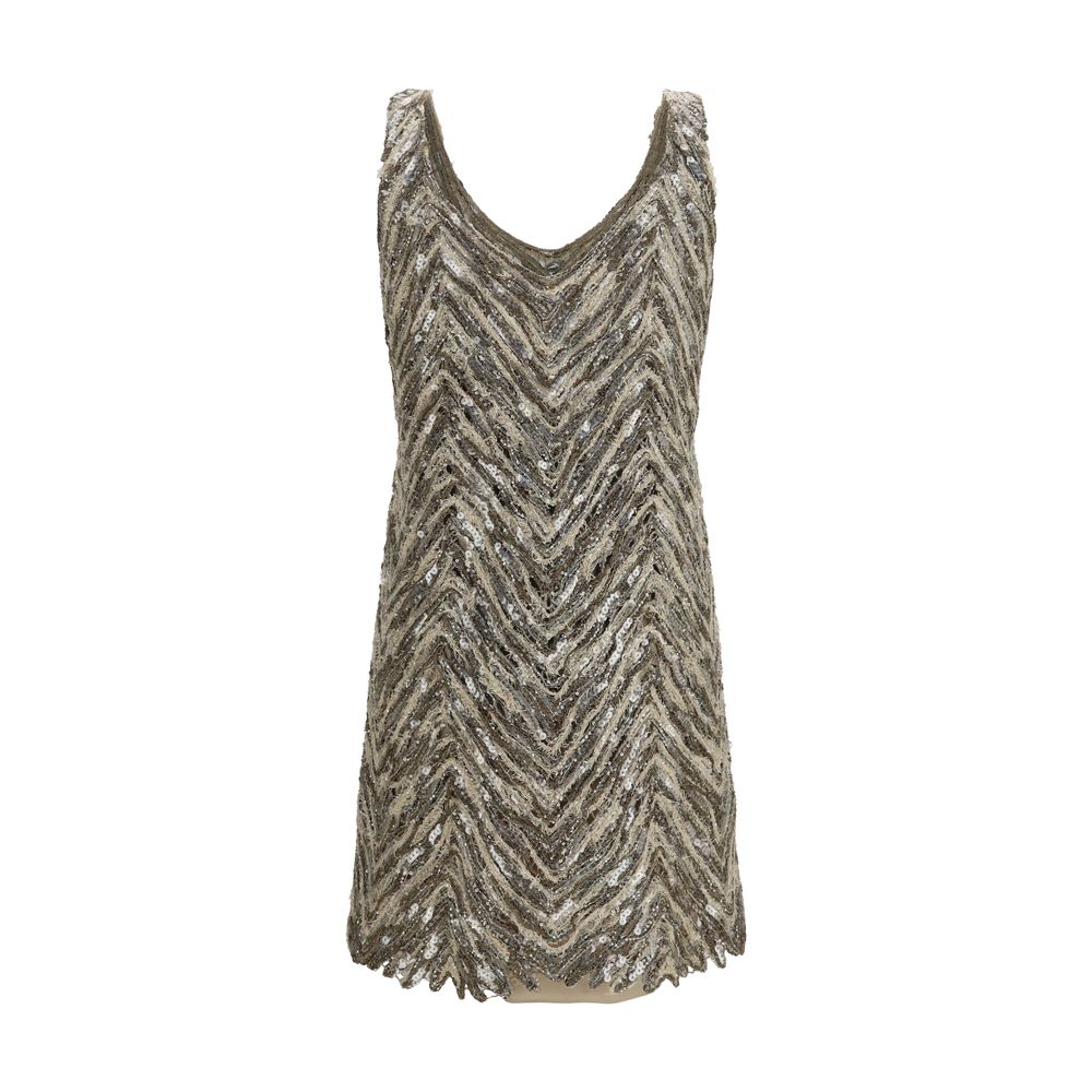 Brunello Cucinelli Beige Paper Cocktail Dress | Regal Royce