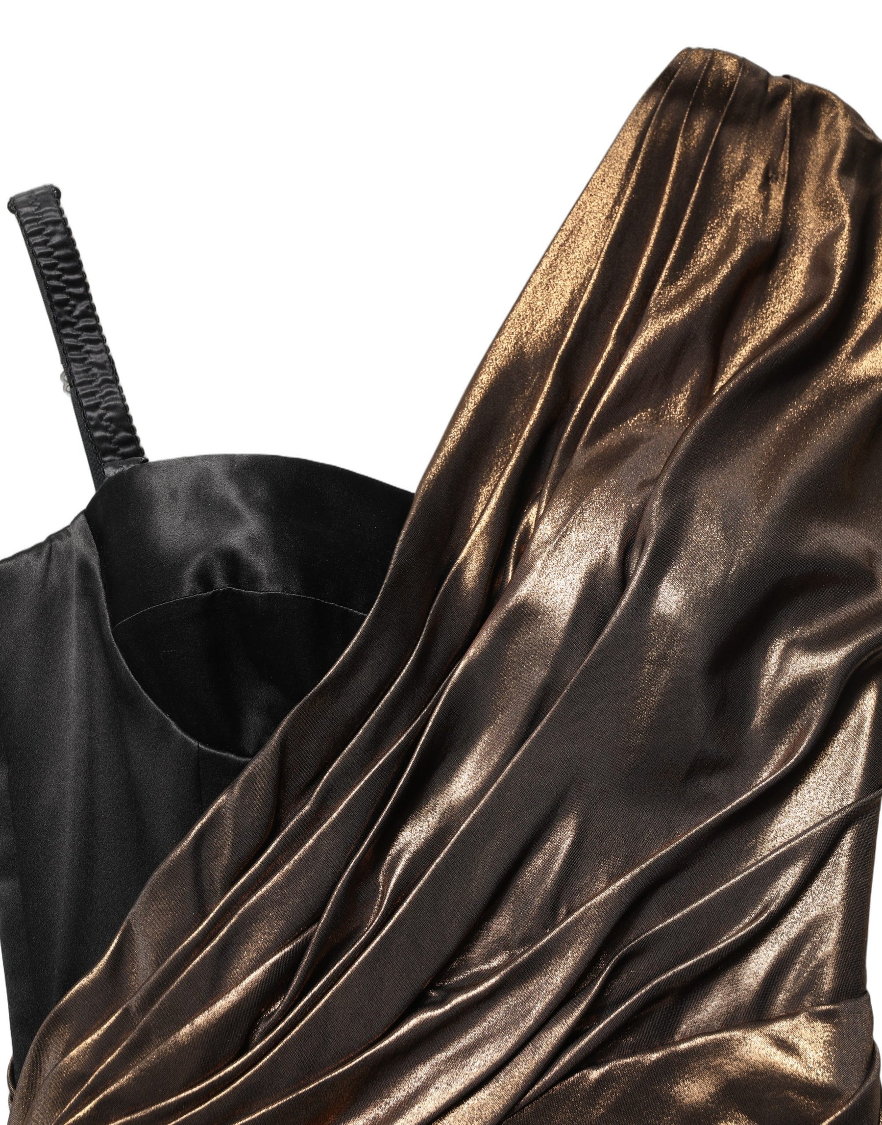 Dolce & Gabbana Bronze Asymmetrical Draping OneShoulder Dress | Regal Royce