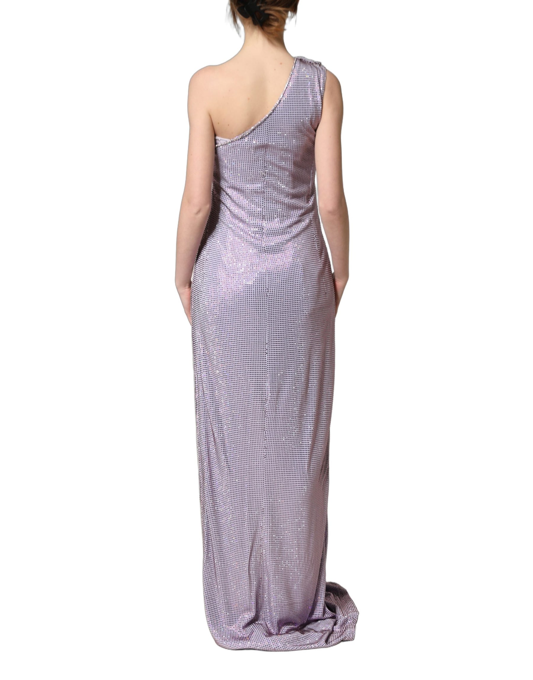 Dolce & Gabbana Purple Crystal OneShoulder EveningGown Dress | Regal Royce