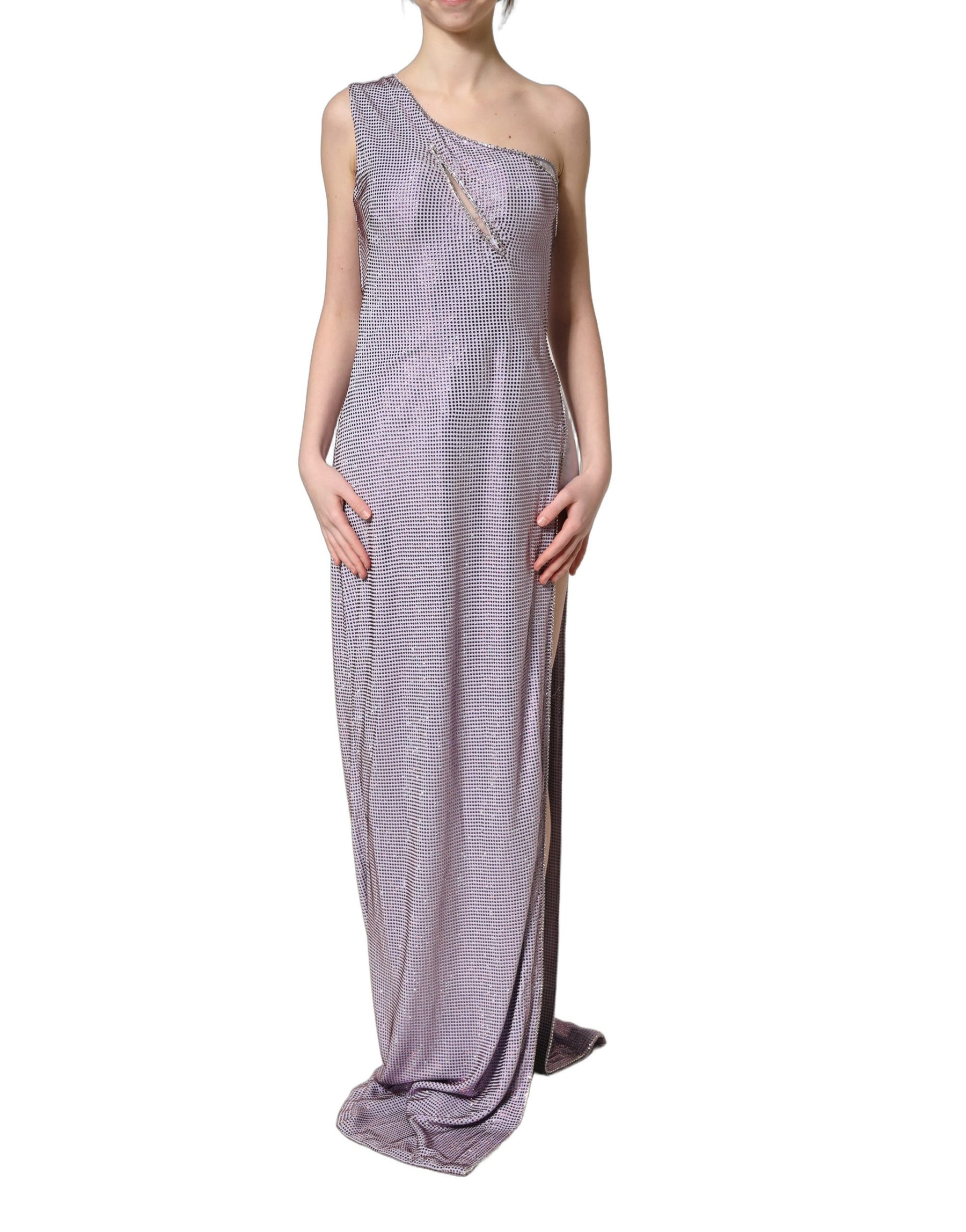 Dolce & Gabbana Purple Crystal OneShoulder EveningGown Dress | Regal Royce