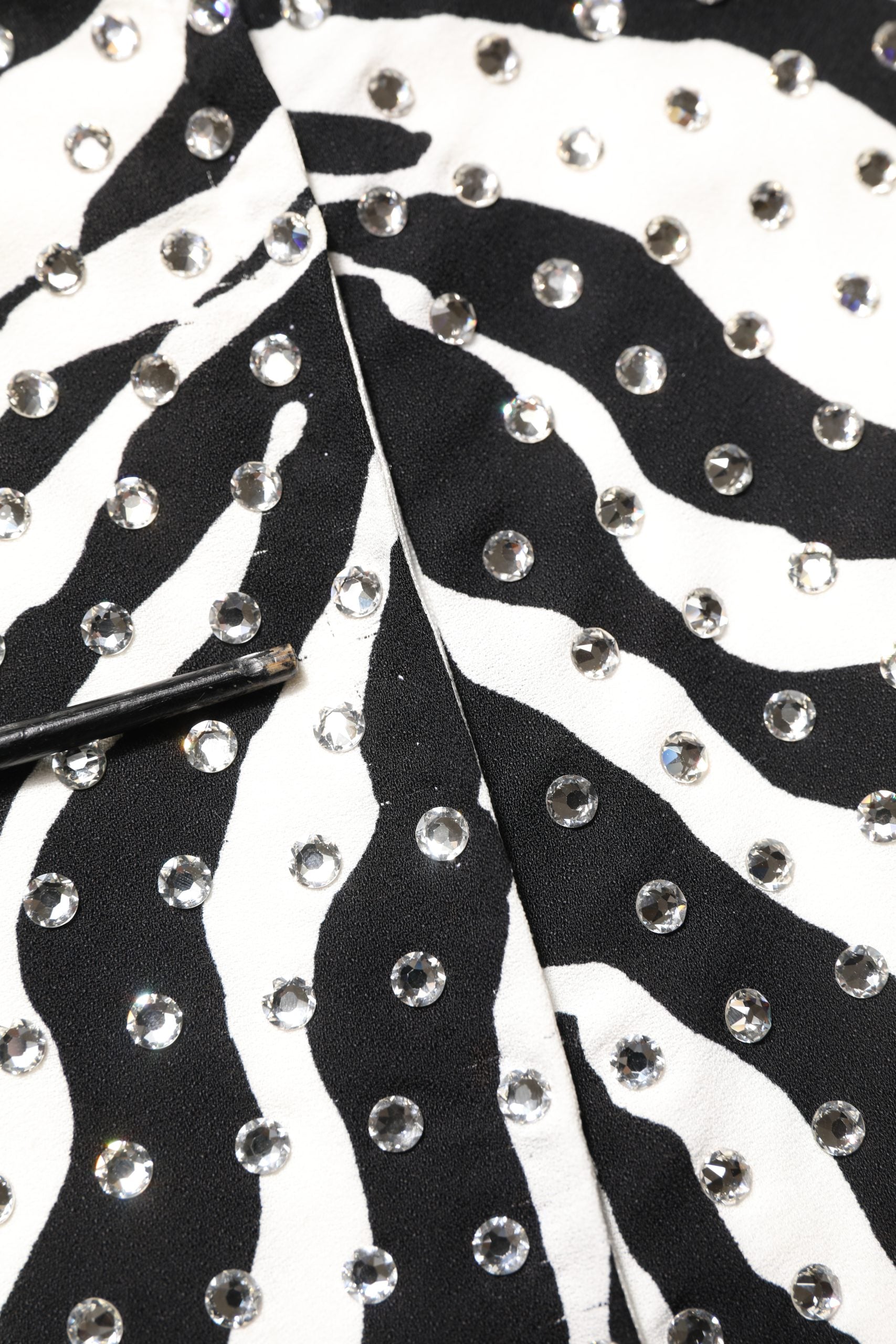 Dolce & Gabbana Black White Zebra Crystal Embellished Dress | Regal Royce