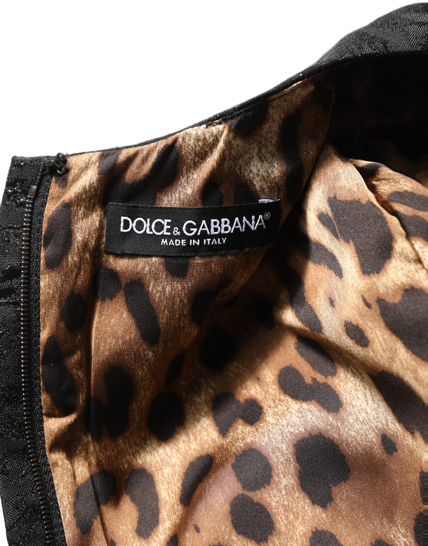Dolce & Gabbana Black Floral Jacquard Flared A-line Dress | Regal Royce