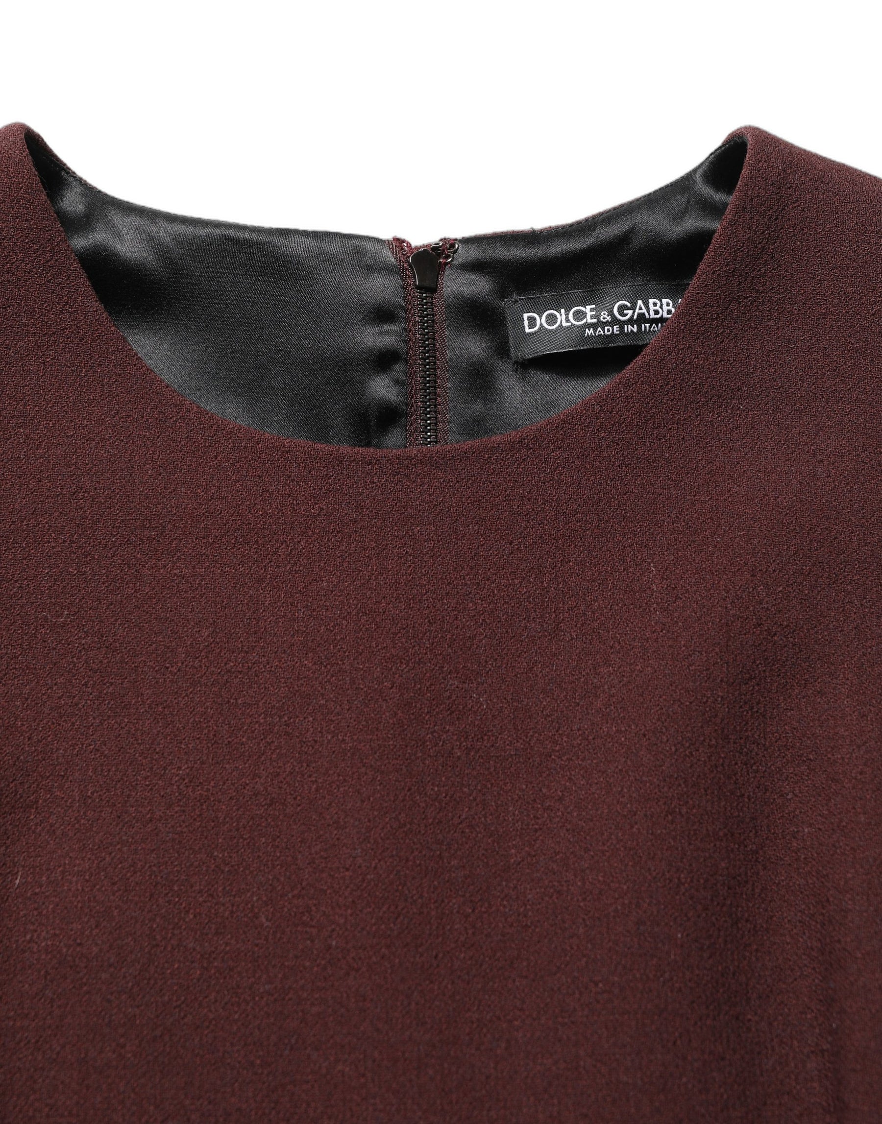 Dolce & Gabbana Maroon Lace Sleeveless Knee Length Dress | Regal Royce