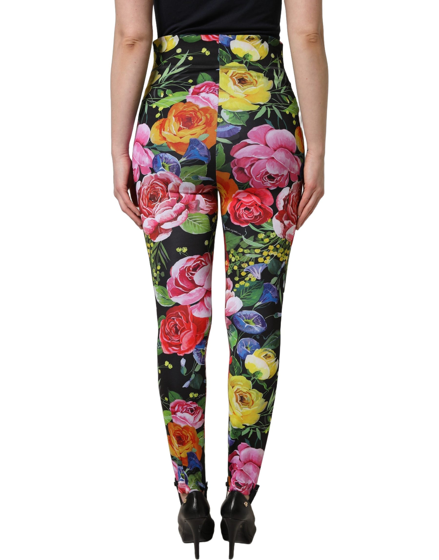 Dolce & Gabbana Multicolor Floral Stretch Jersey Leggings Pants | Regal Royce