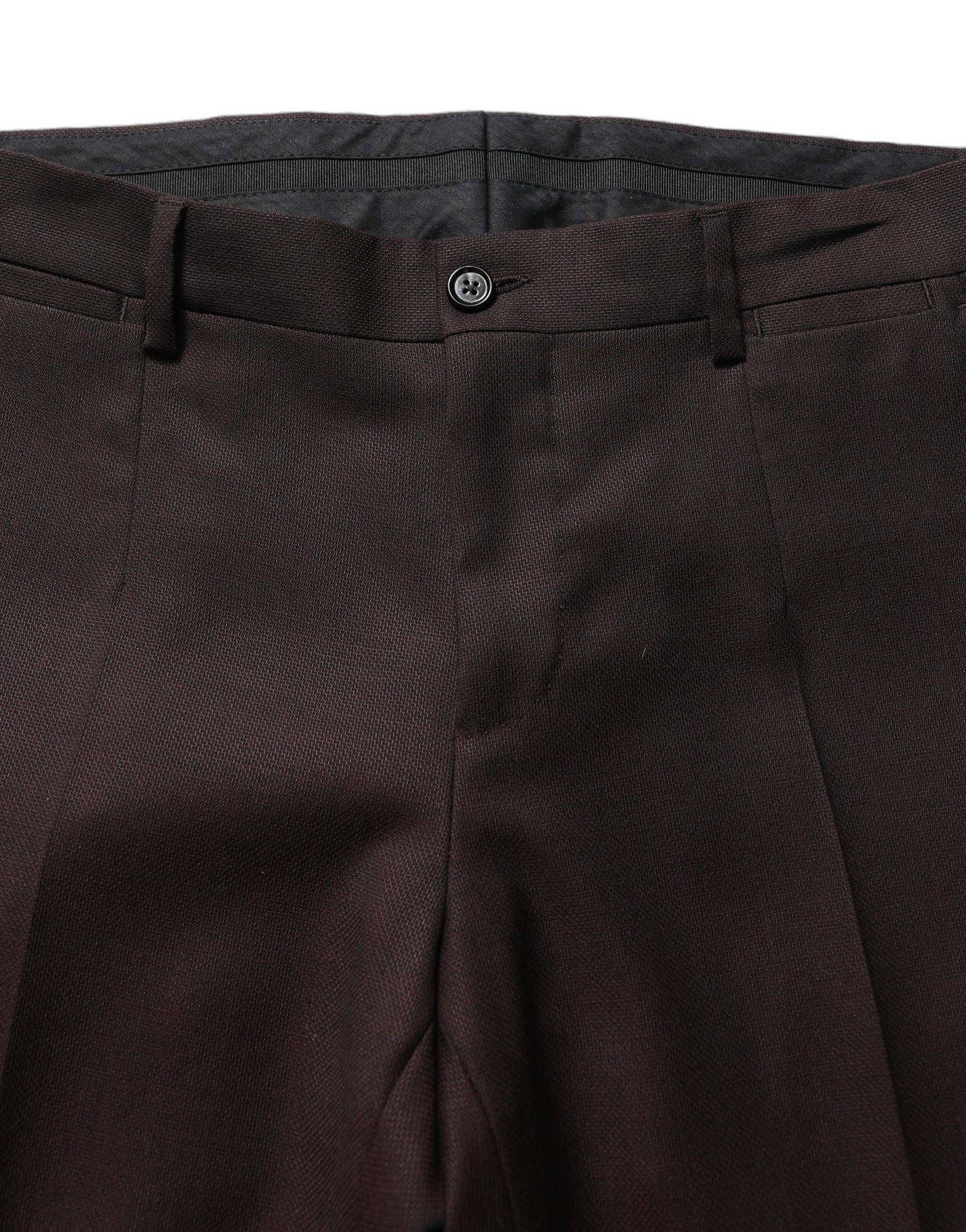 Dolce & Gabbana Brown Straight Leg Dress Silk Trousers Pants | Regal Royce