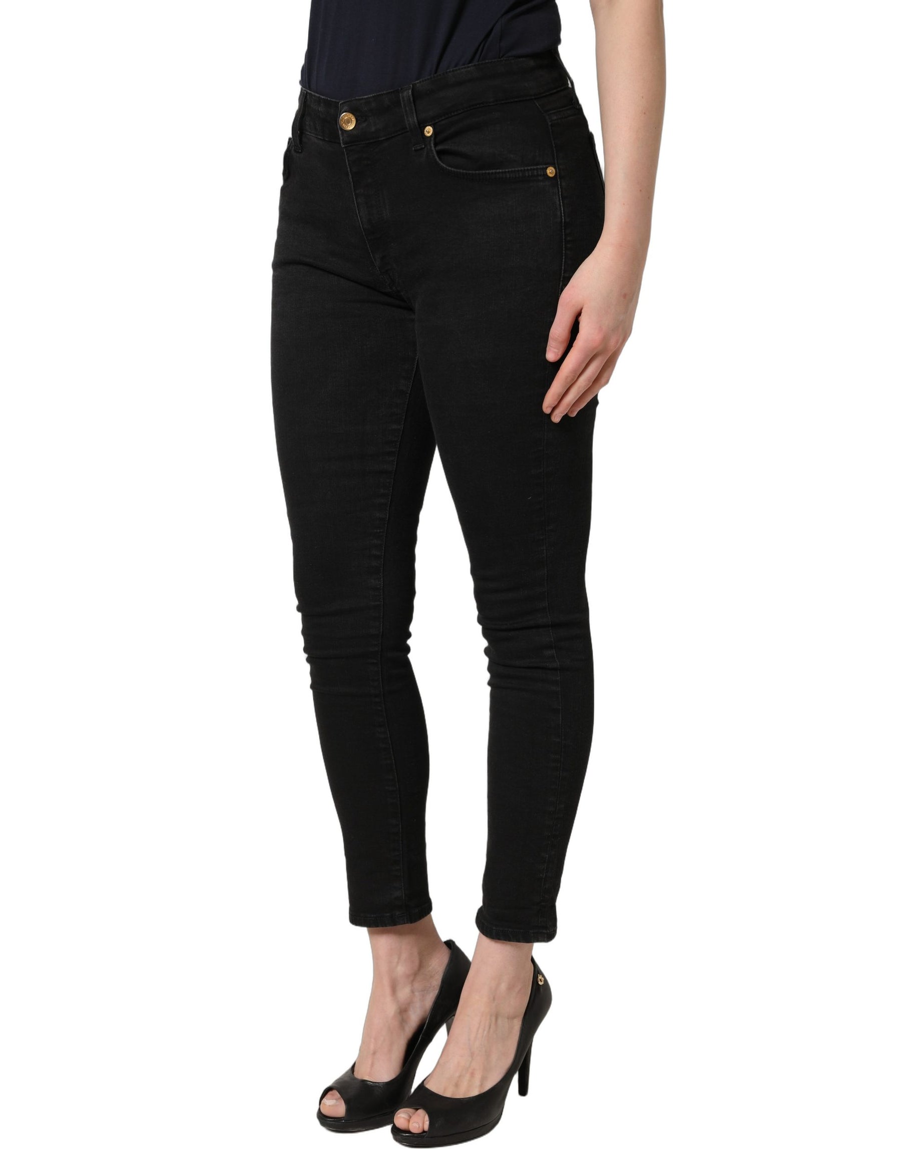 Dolce & Gabbana Black Skinny Cotton Low Waist Denim Jeans | Regal Royce