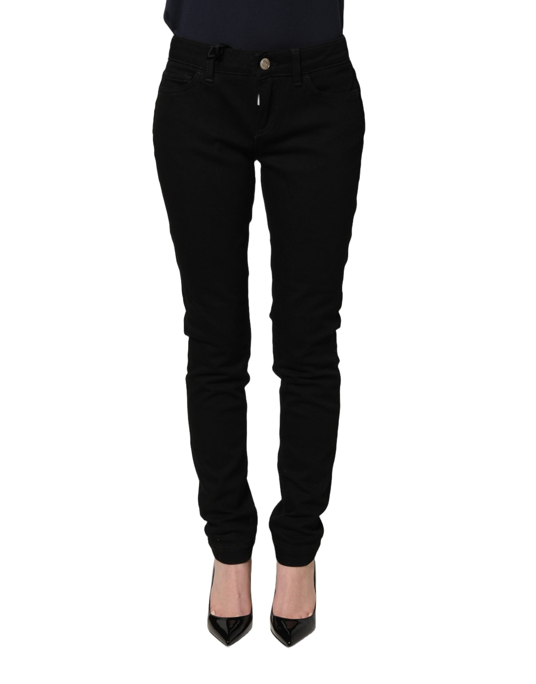 Dolce & Gabbana Black Queen Embroidery PRETTY Denim Jeans | Regal Royce