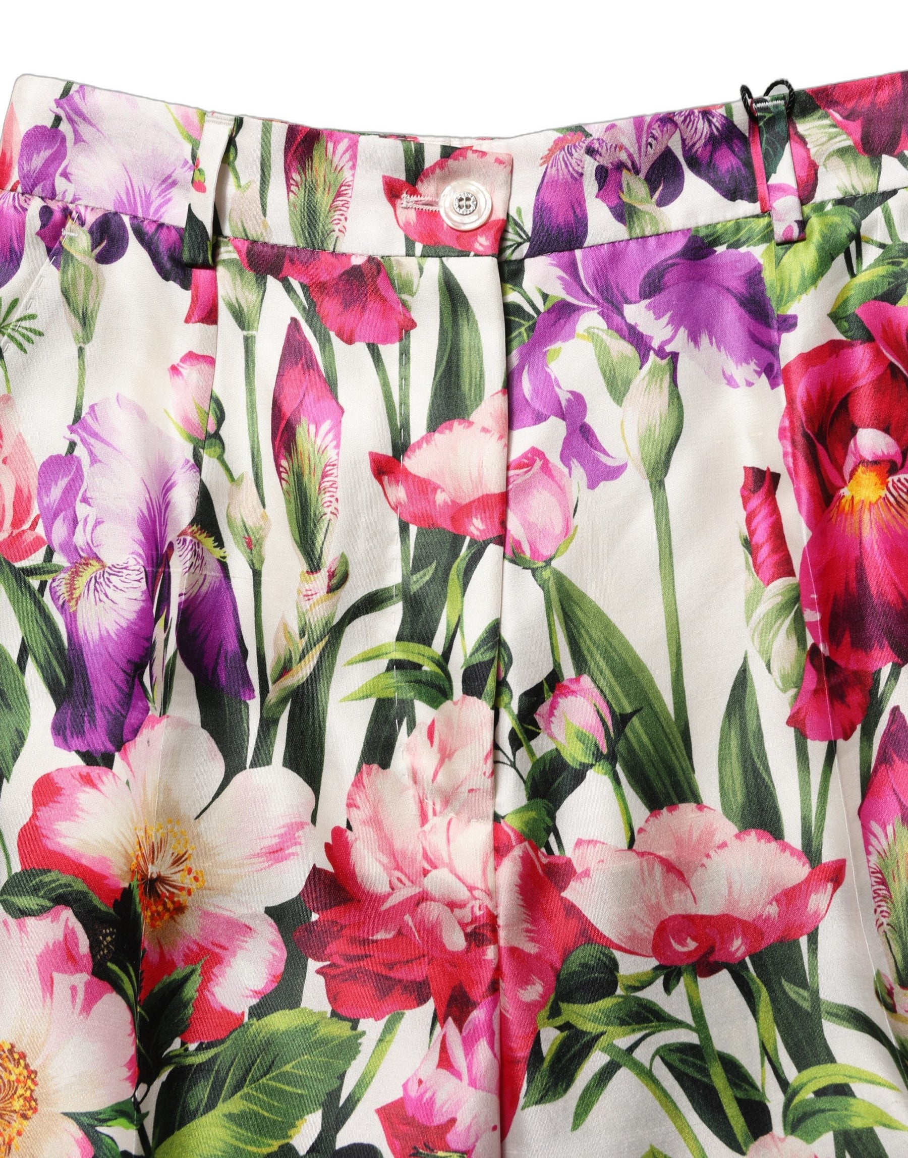 Dolce & Gabbana Multicolor Floral Print Tapered Trouser Pants | Regal Royce