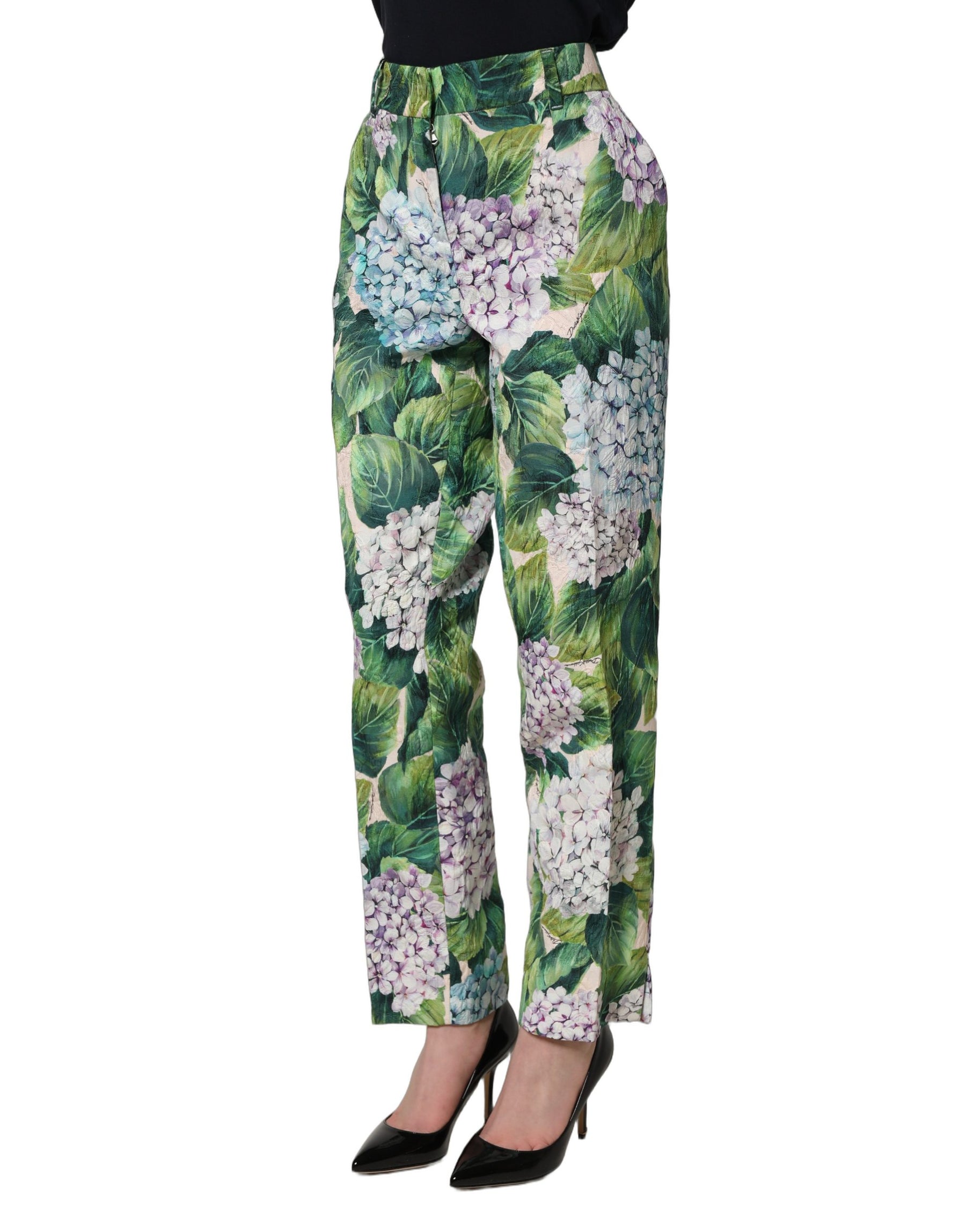 Dolce & Gabbana Multicolor Floral Print Tapered Trouser Pants | Regal Royce