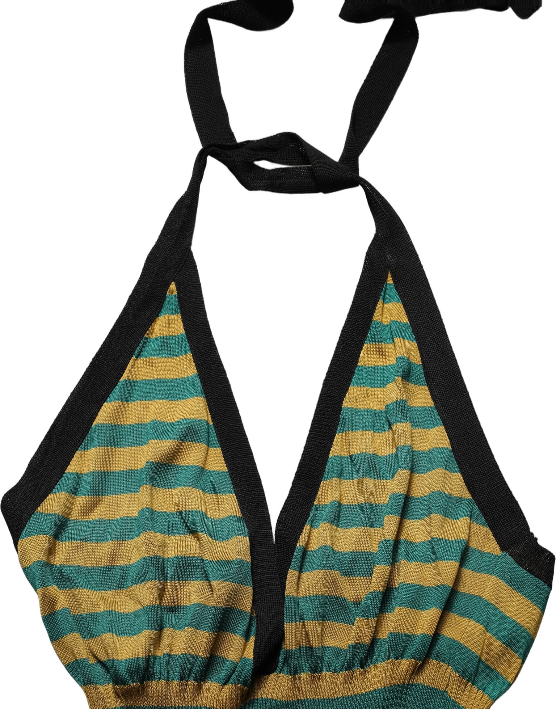 Dolce & Gabbana Multicolor Stripes Wool Knit Halter Tank Top | Regal Royce
