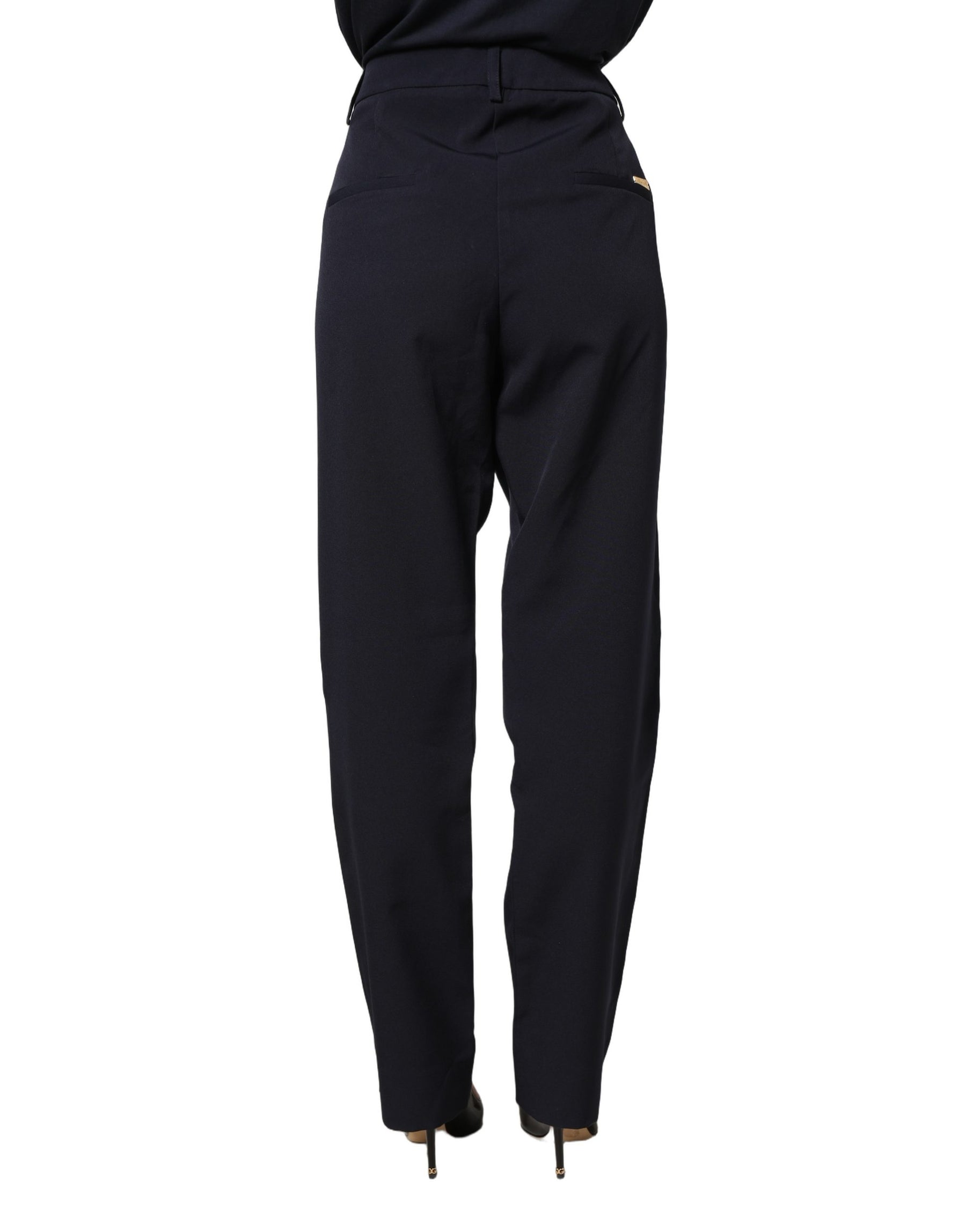 Blugirl Dark Blue High Waist Straight Dress Formal Trouser Pants | Regal Royce