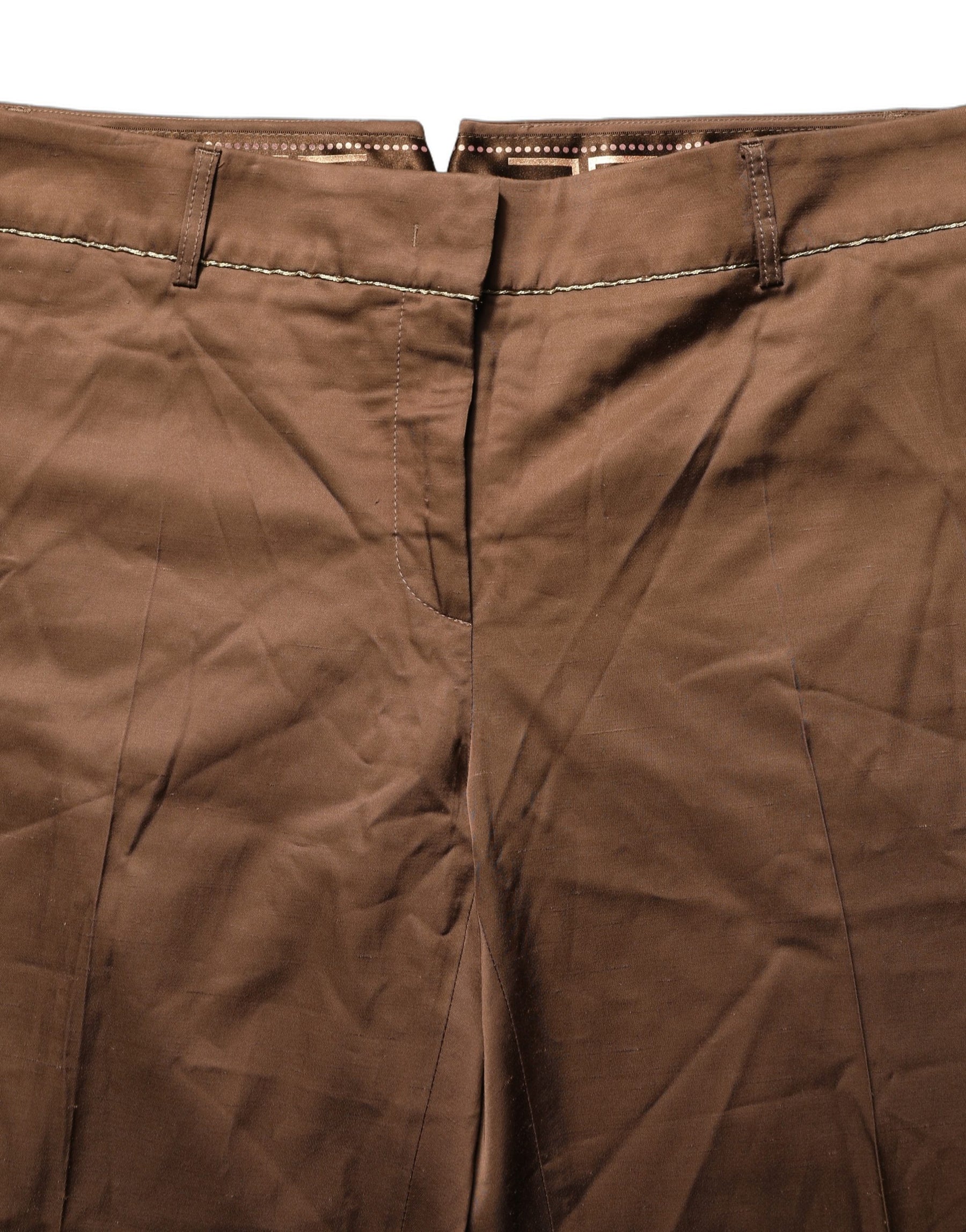 Cavalli Class Brown High Waist Flared Trouser Pants | Regal Royce