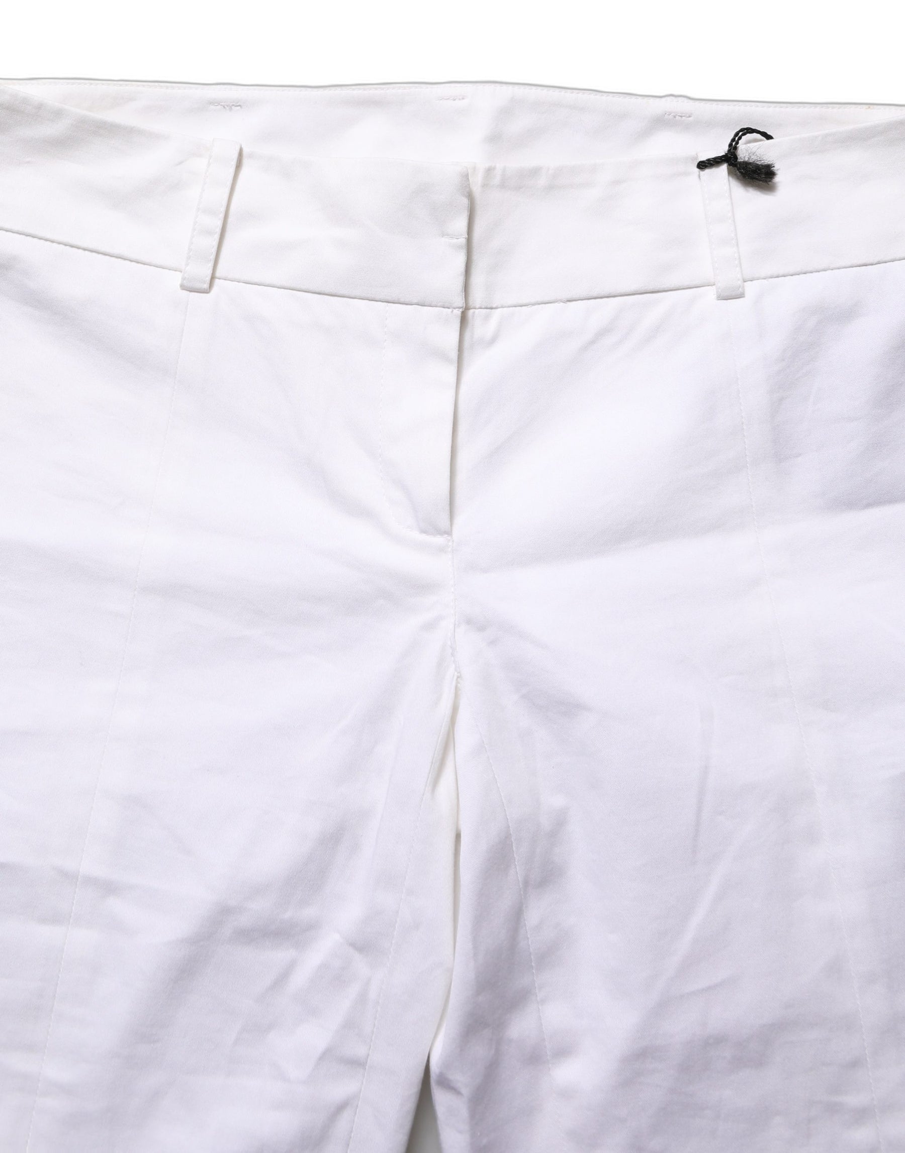 Patrizia Pepe White Mid Waist Tapered Formal Trousers Pants | Regal Royce
