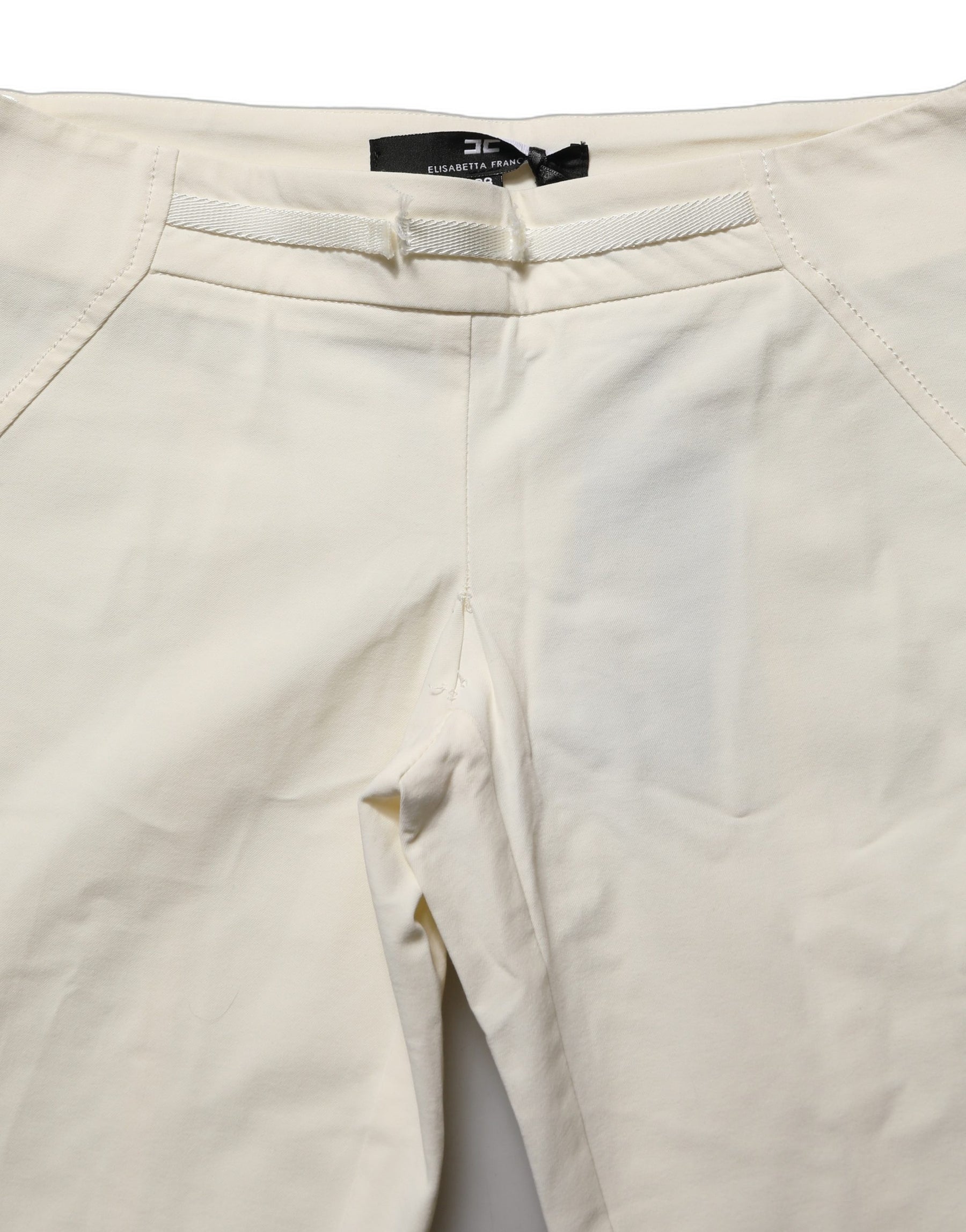 Elisabetta Franchi White Low Waist Skinny Women Trouser Pants | Regal Royce