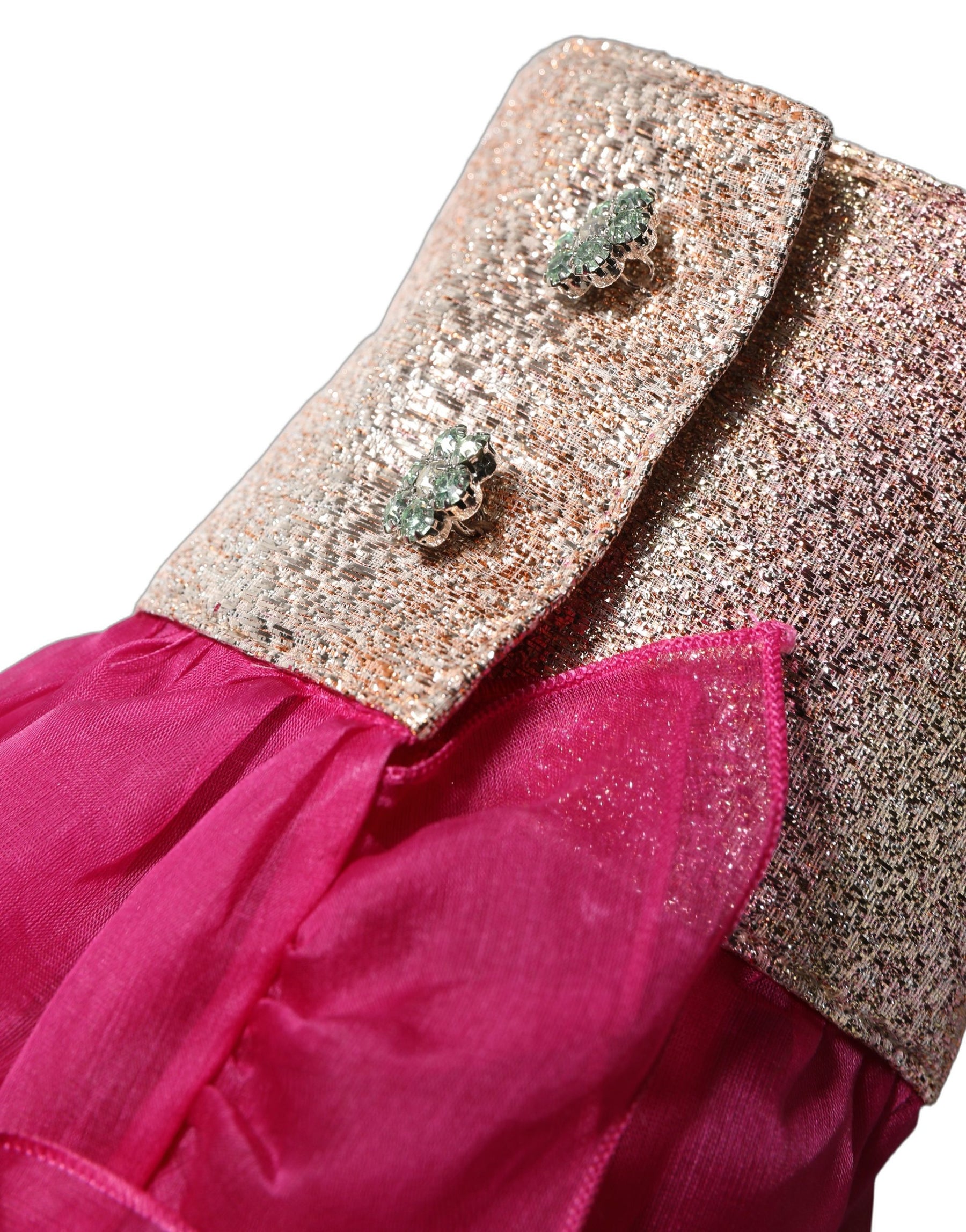 Dolce & Gabbana Fuchsia Sheer Chiffon Buttoned Blouse Top | Regal Royce