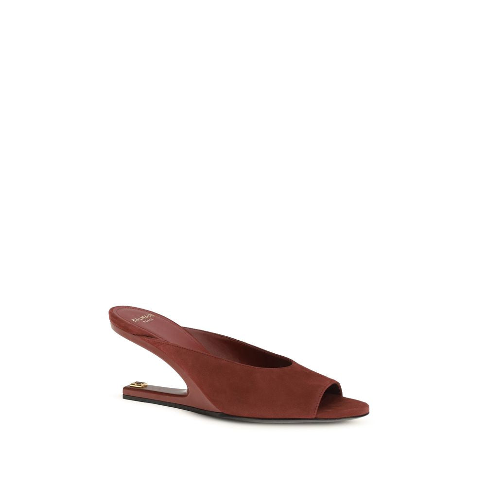 Balmain Bordeaux Goatskin Mules | Regal Royce