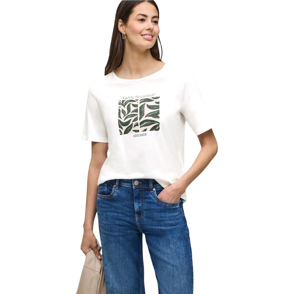 Street One White Cotton T-Shirt | Regal Royce