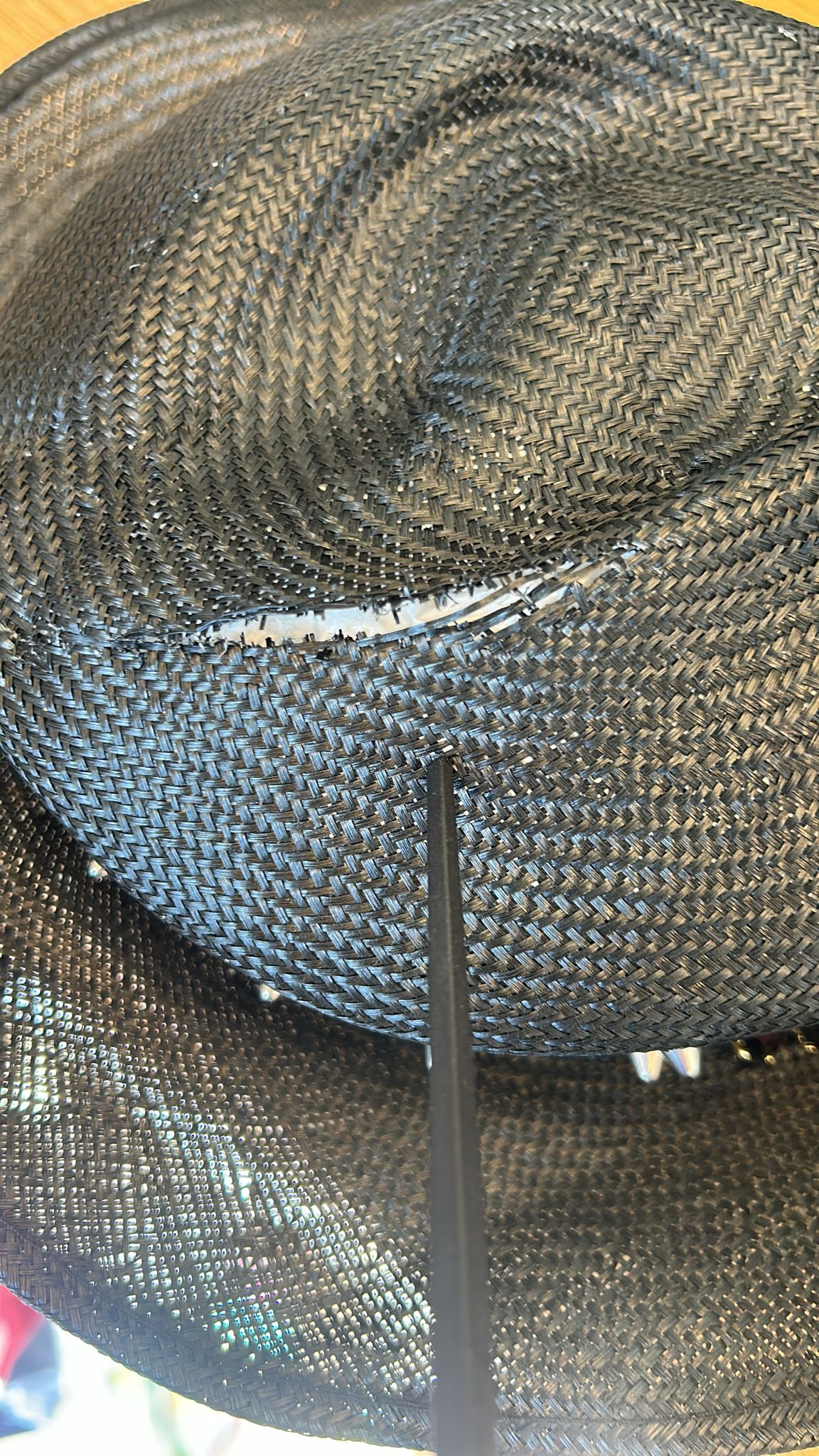 Dolce & Gabbana Black Straw Crystal Embellished Wide Brim Hat | Regal Royce