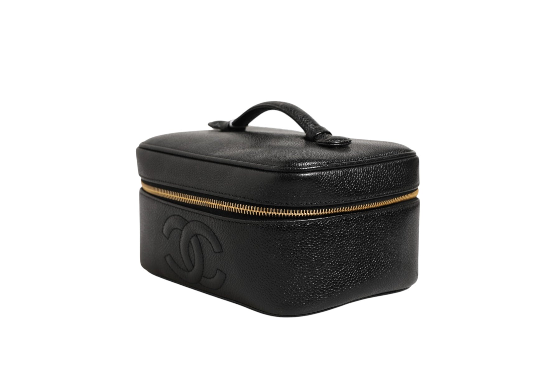 Chanel Black and gold makeup bag | Regal Royce