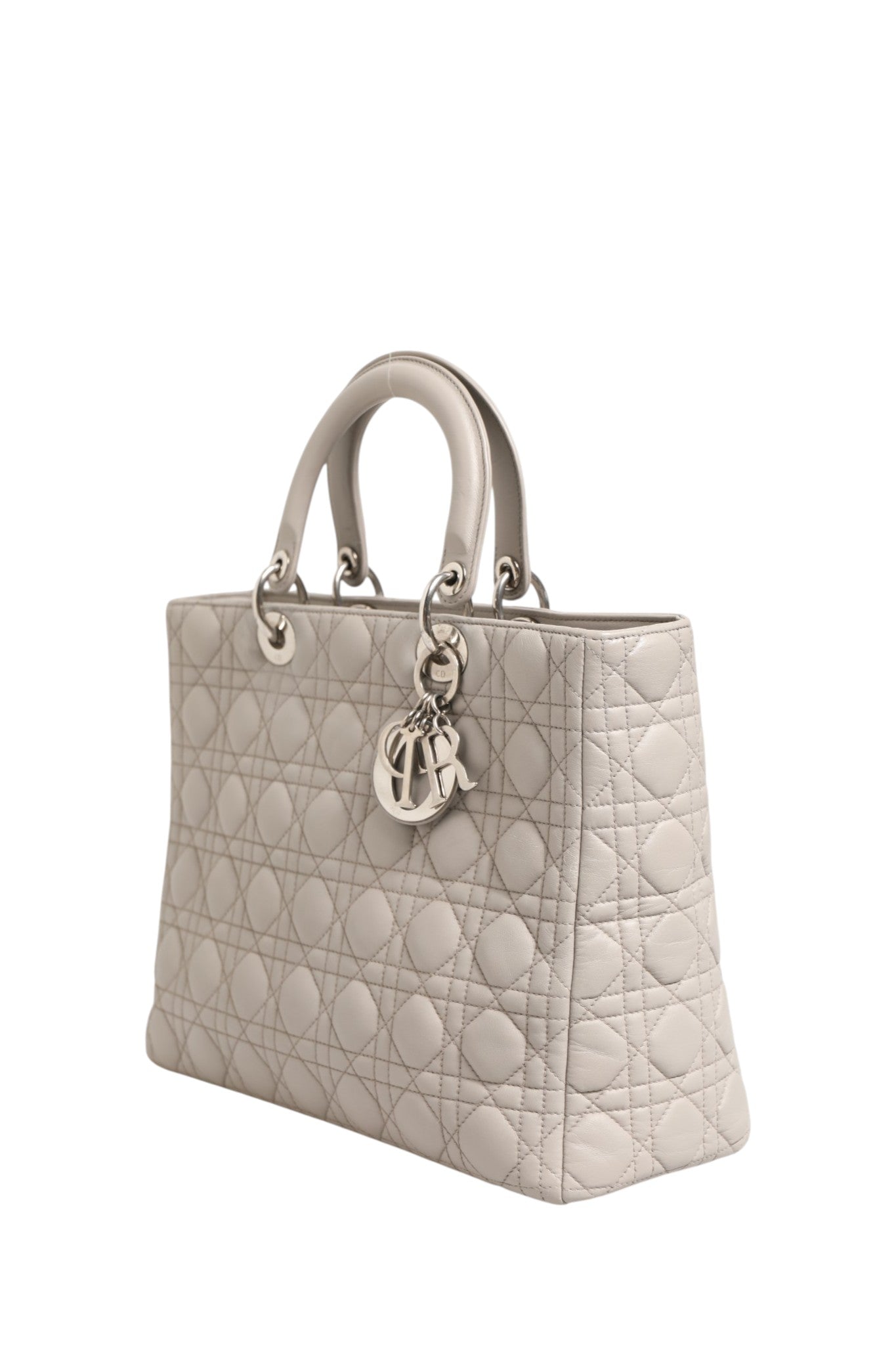 Christian Dior Lady Dior Large Grey Cannage Lambskin Bag | Regal Royce