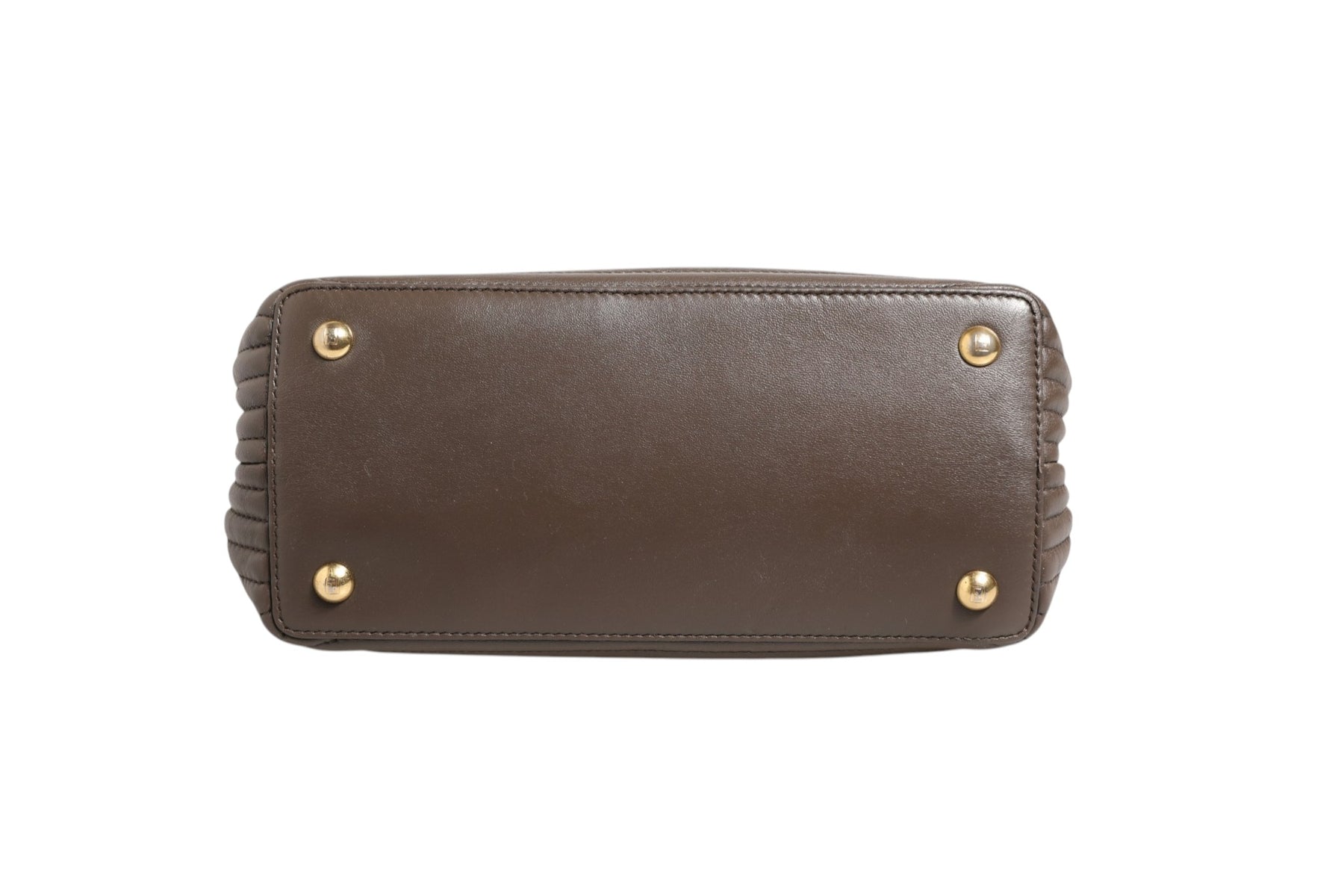 Fendi Brown Quilted Lambskin Leather Dotcom Click Small Shoulder Bag | Regal Royce