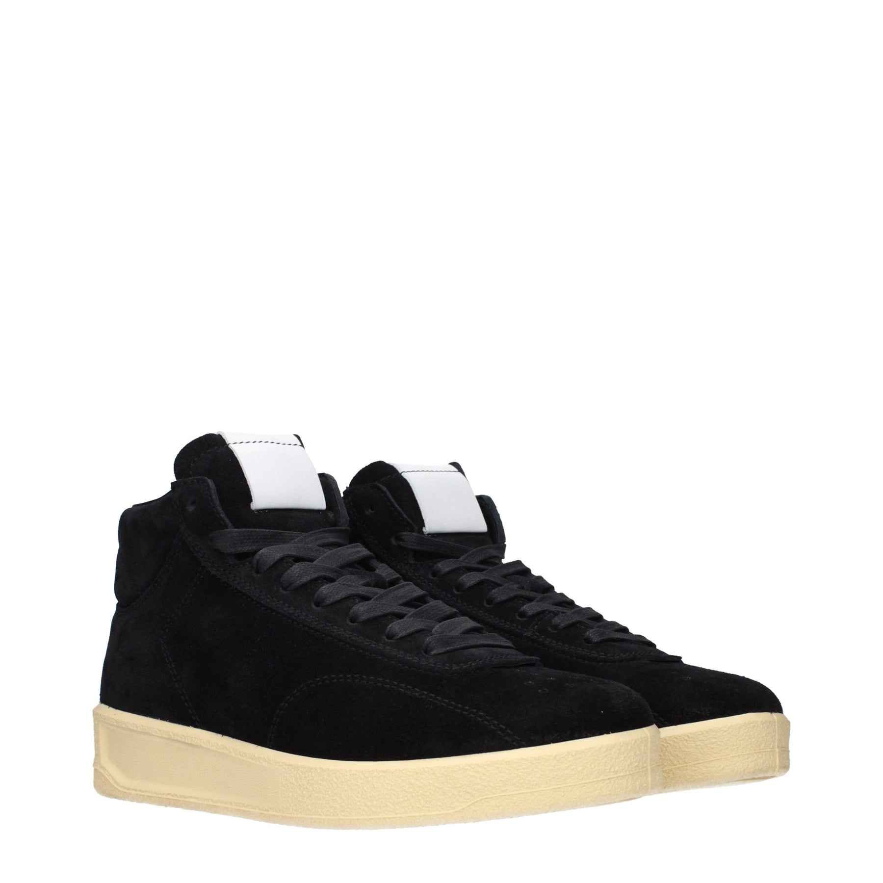 Jil Sander Black Leather High Top Sneakers | Regal Royce