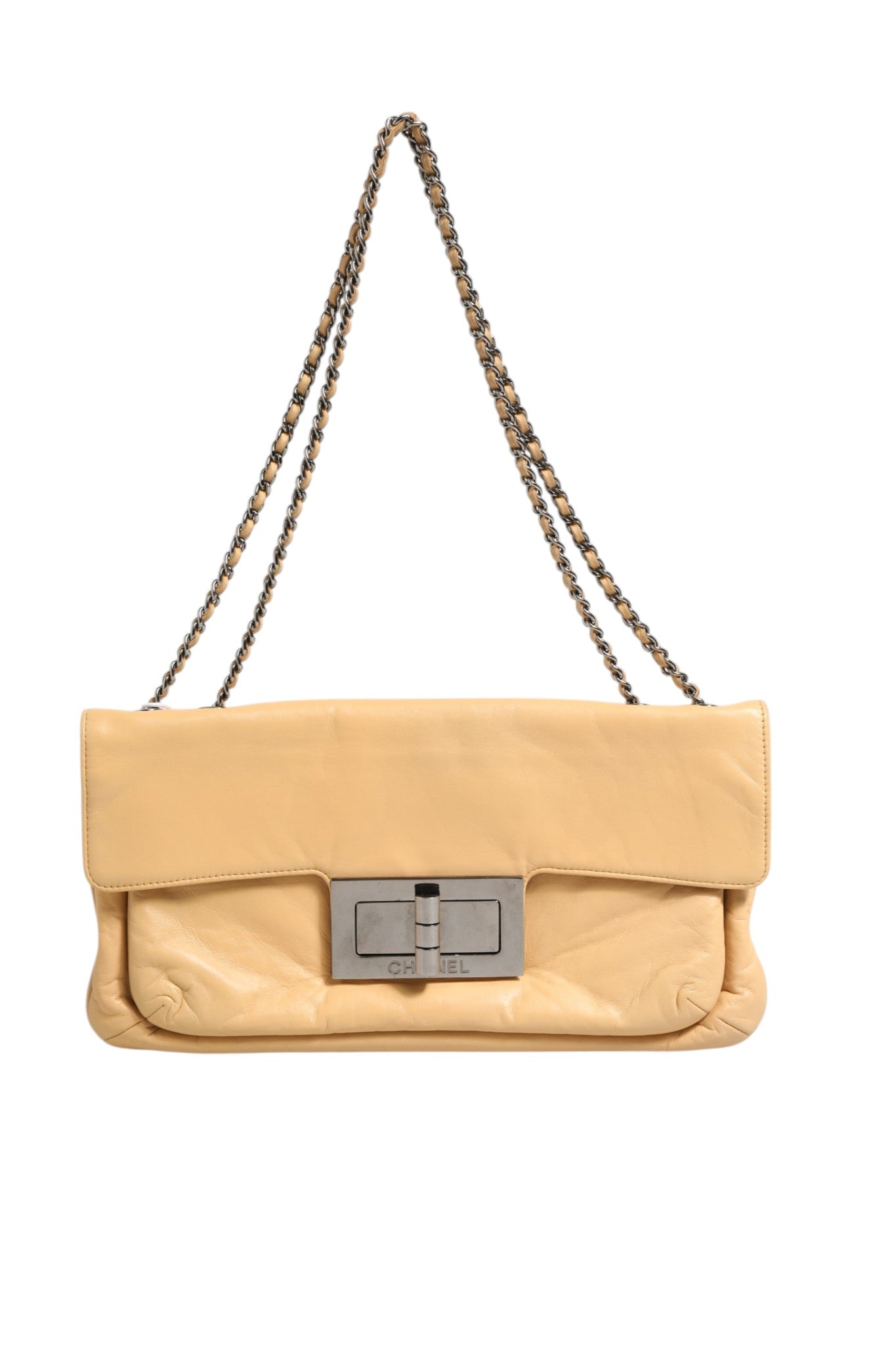 Chanel Beige Lambskin Giant Reissue Mademoiselle Lock Flap Bag | Regal Royce