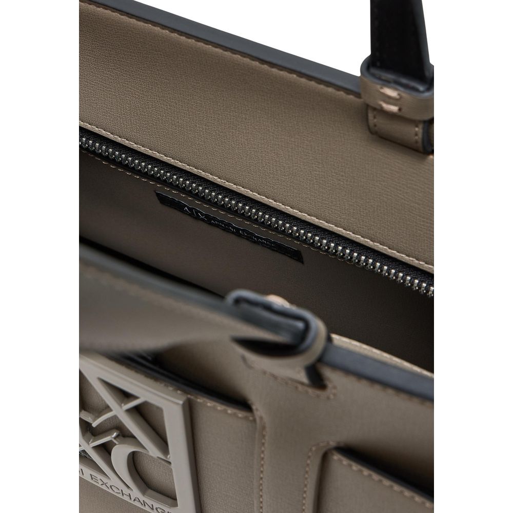 Armani Exchange Beige Artificial Leather Handbag | Regal Royce