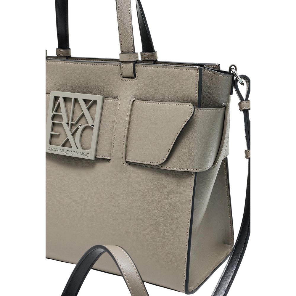 Armani Exchange Beige Artificial Leather Handbag | Regal Royce