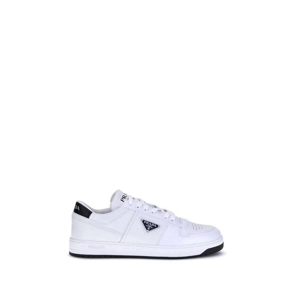 Prada White Calf Leather Bos Taurus Low Top Sneakers | Regal Royce