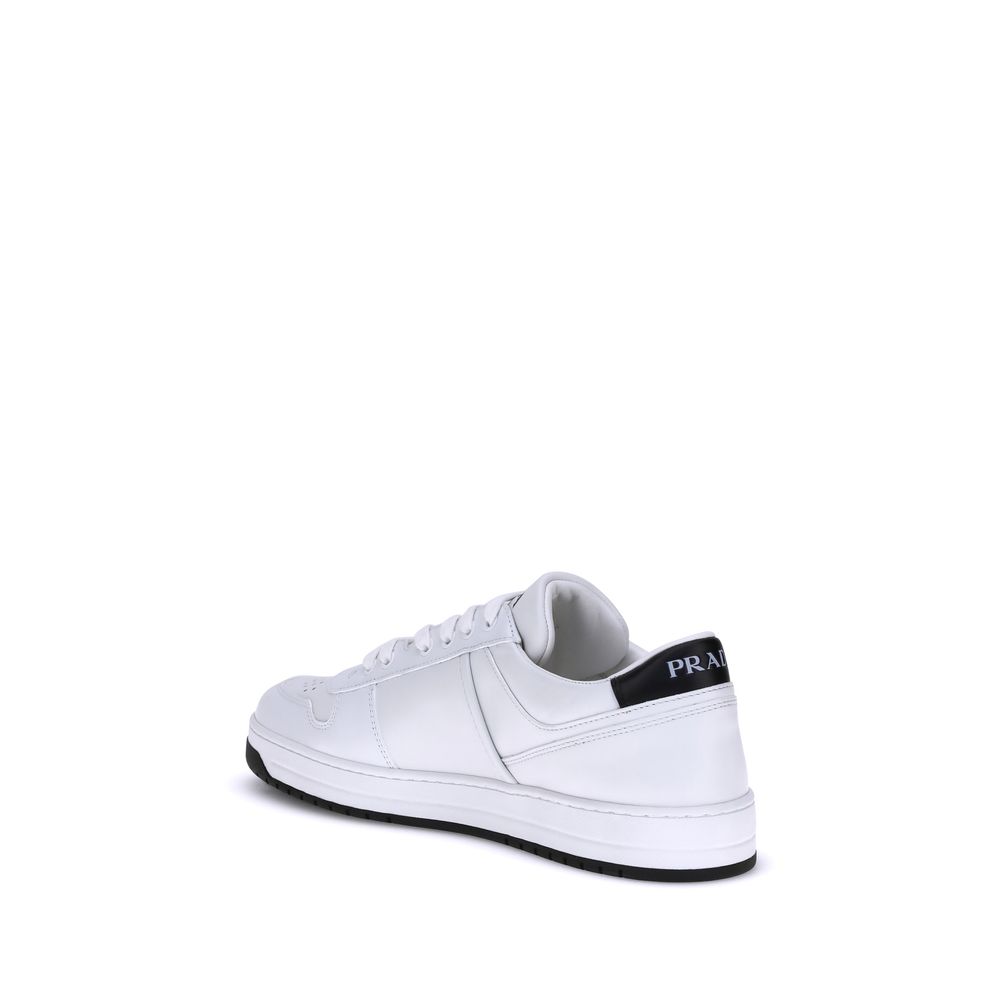 Prada White Calf Leather Bos Taurus Low Top Sneakers | Regal Royce