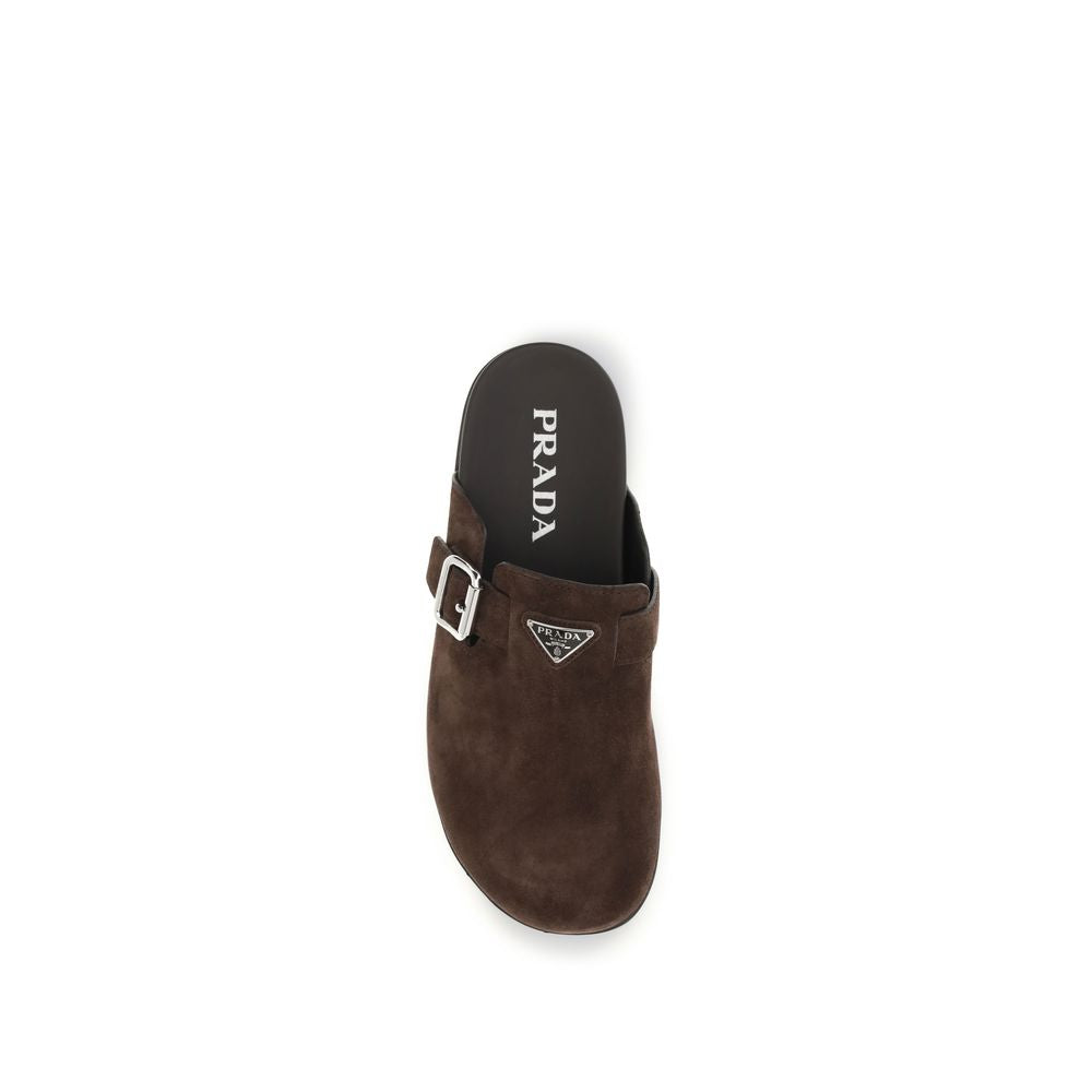Prada Brown Calf Leather Bos Taurus Mules | Regal Royce