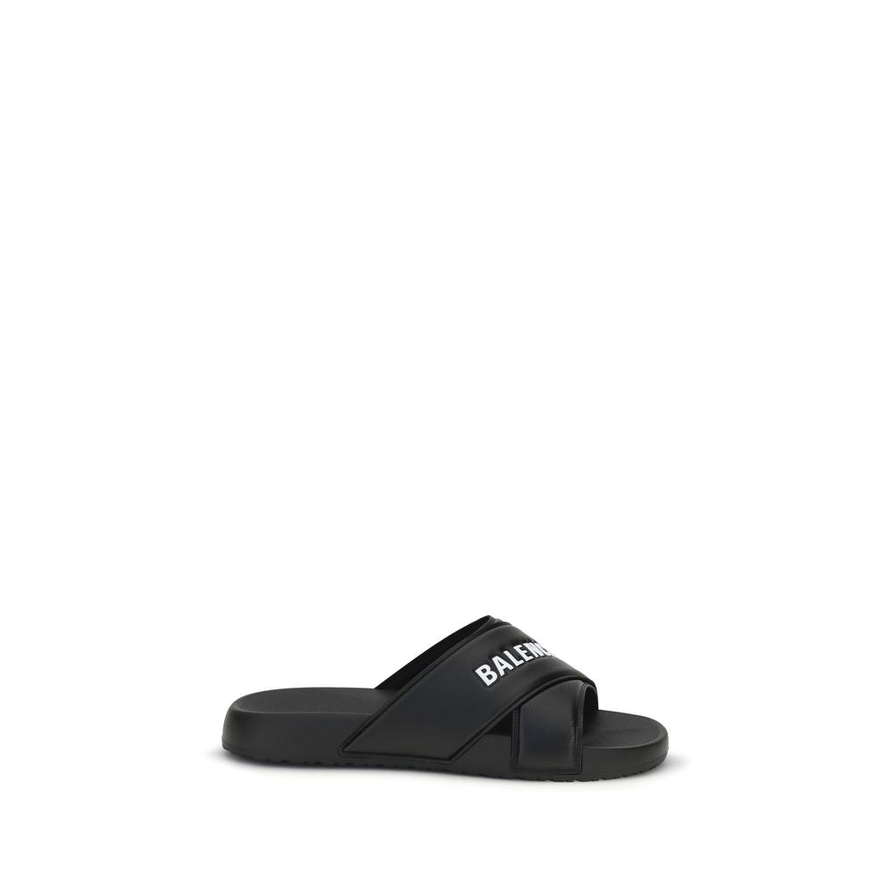 Balenciaga Black Rubber Sandals | Regal Royce