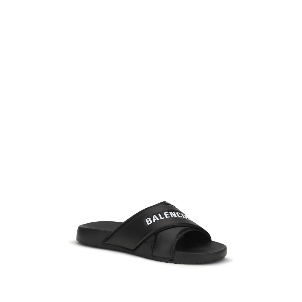 Balenciaga Black Rubber Sandals | Regal Royce