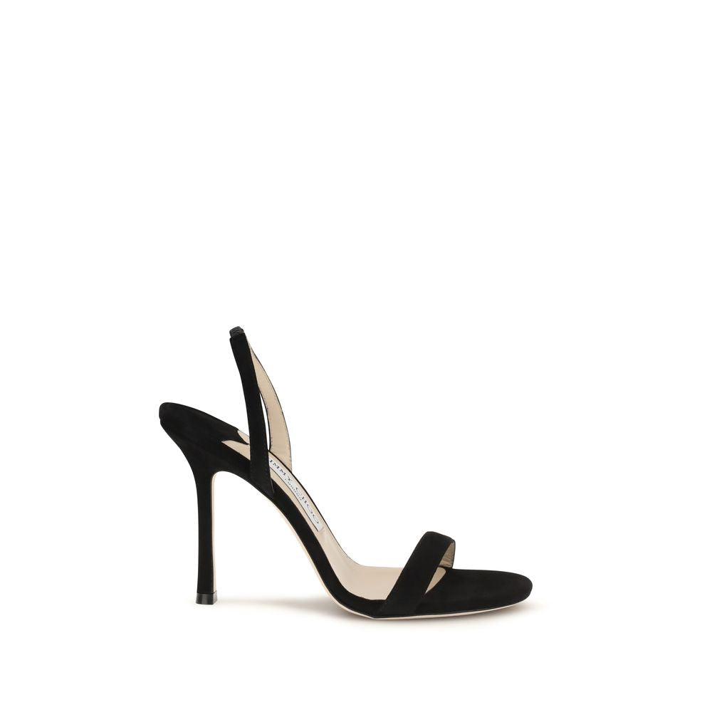 Jimmy Choo Black Calf Leather Bos Taurus Stiletto Heel Sandals | Regal Royce