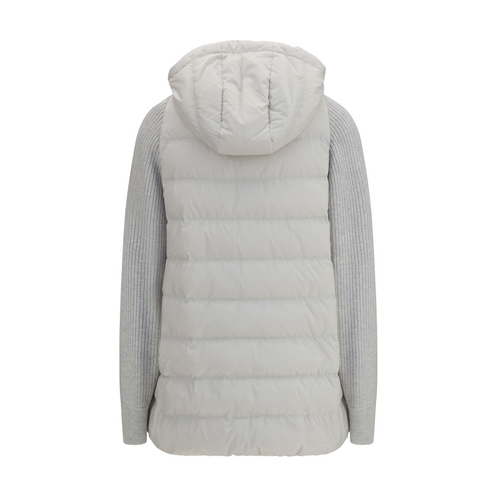 Brunello Cucinelli Gray Polyester Full-Length Jacket | Regal Royce