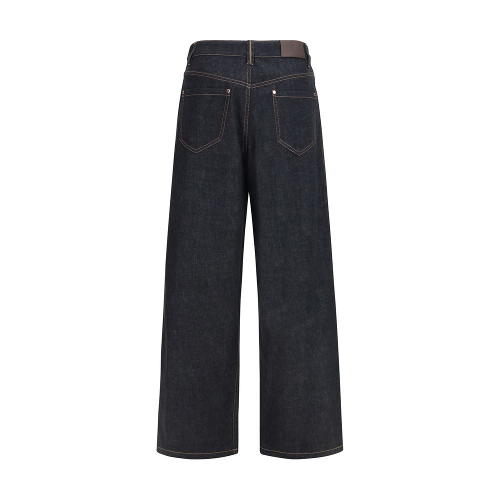 Brunello Cucinelli Blue Cotton Straight-Leg Jeans | Regal Royce