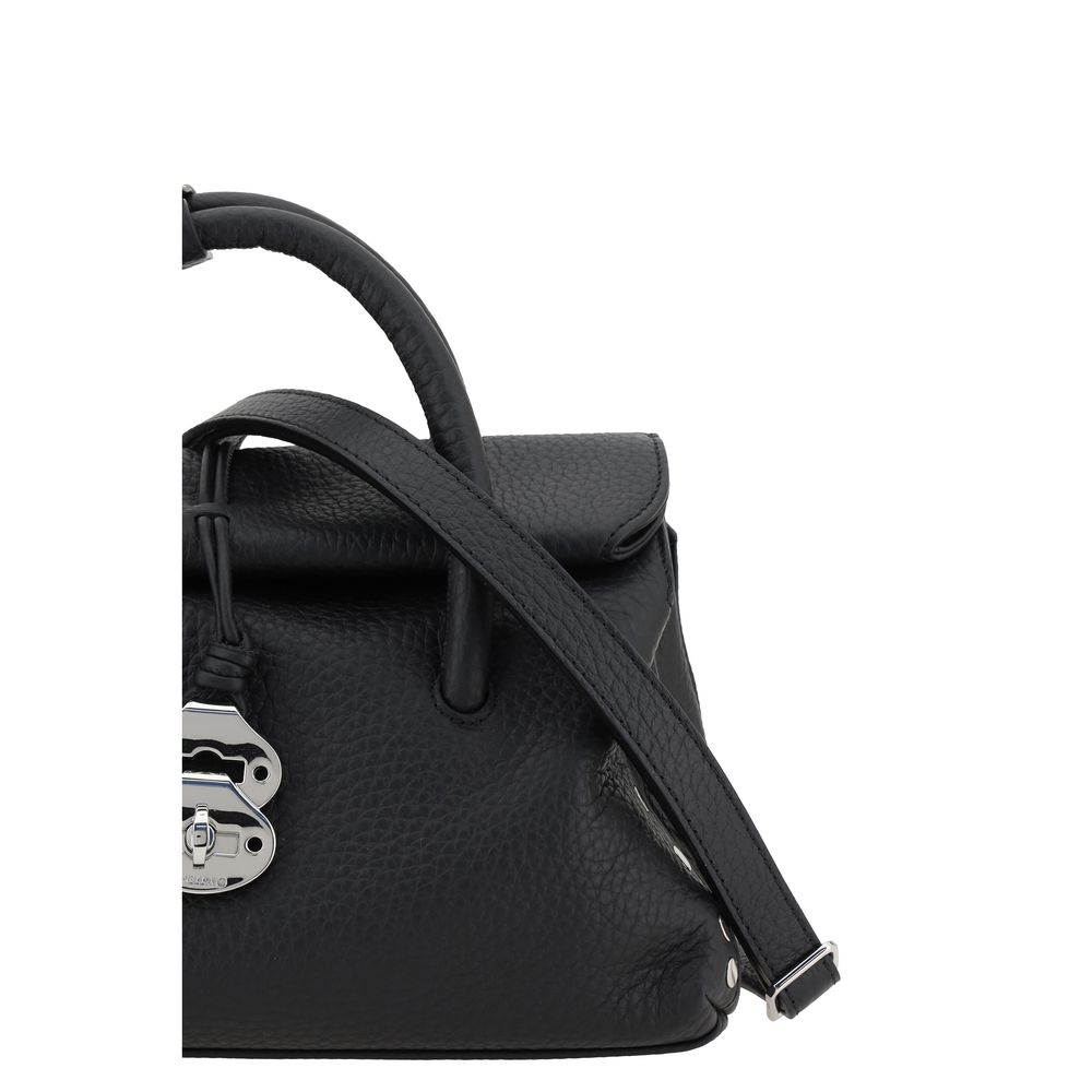 Zanellato Black Calf Leather Bos Taurus Shoulder Bag | Regal Royce