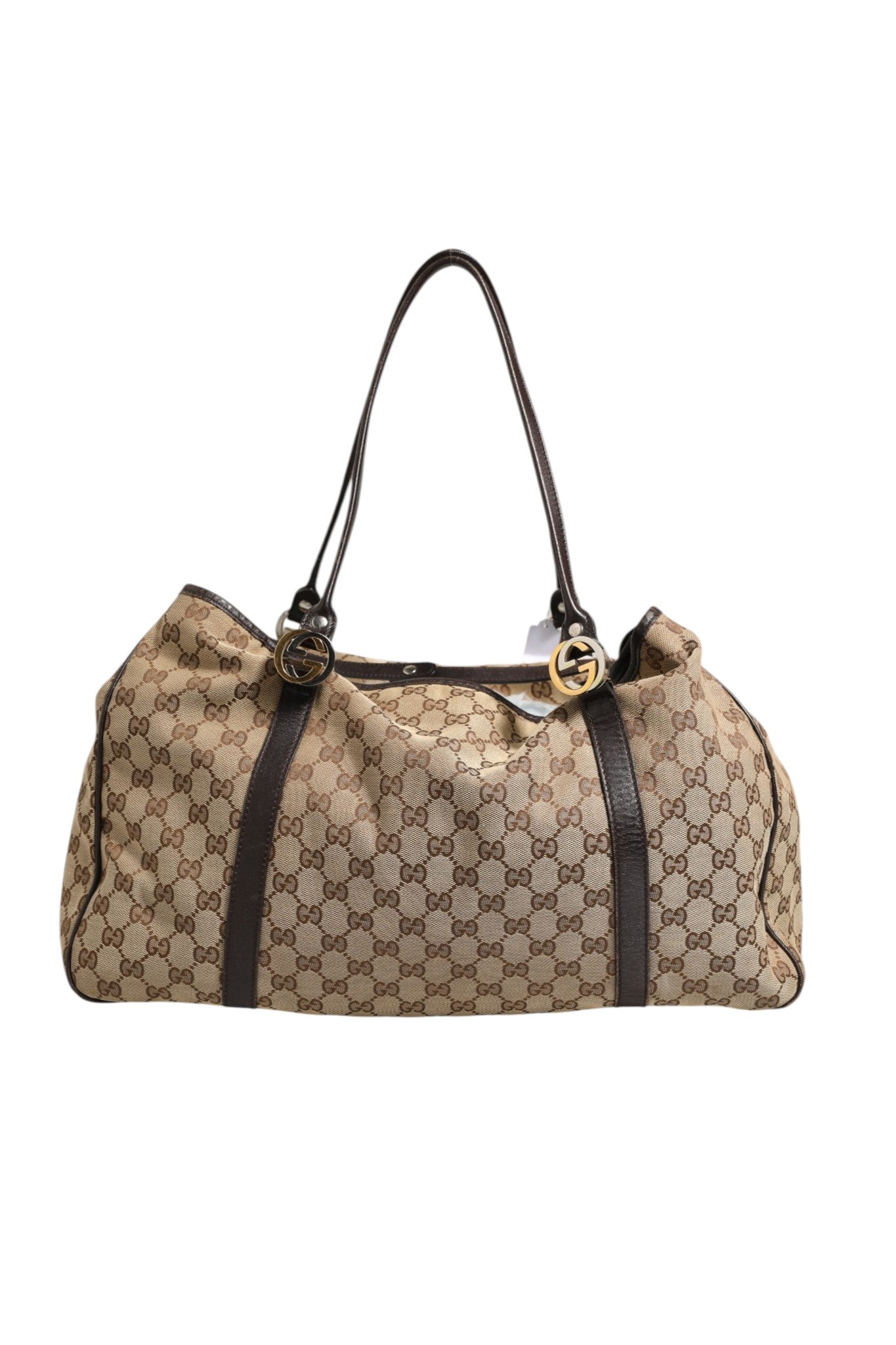 Gucci Beige and Black Canvas Twins Medium Tote Bag | Regal Royce