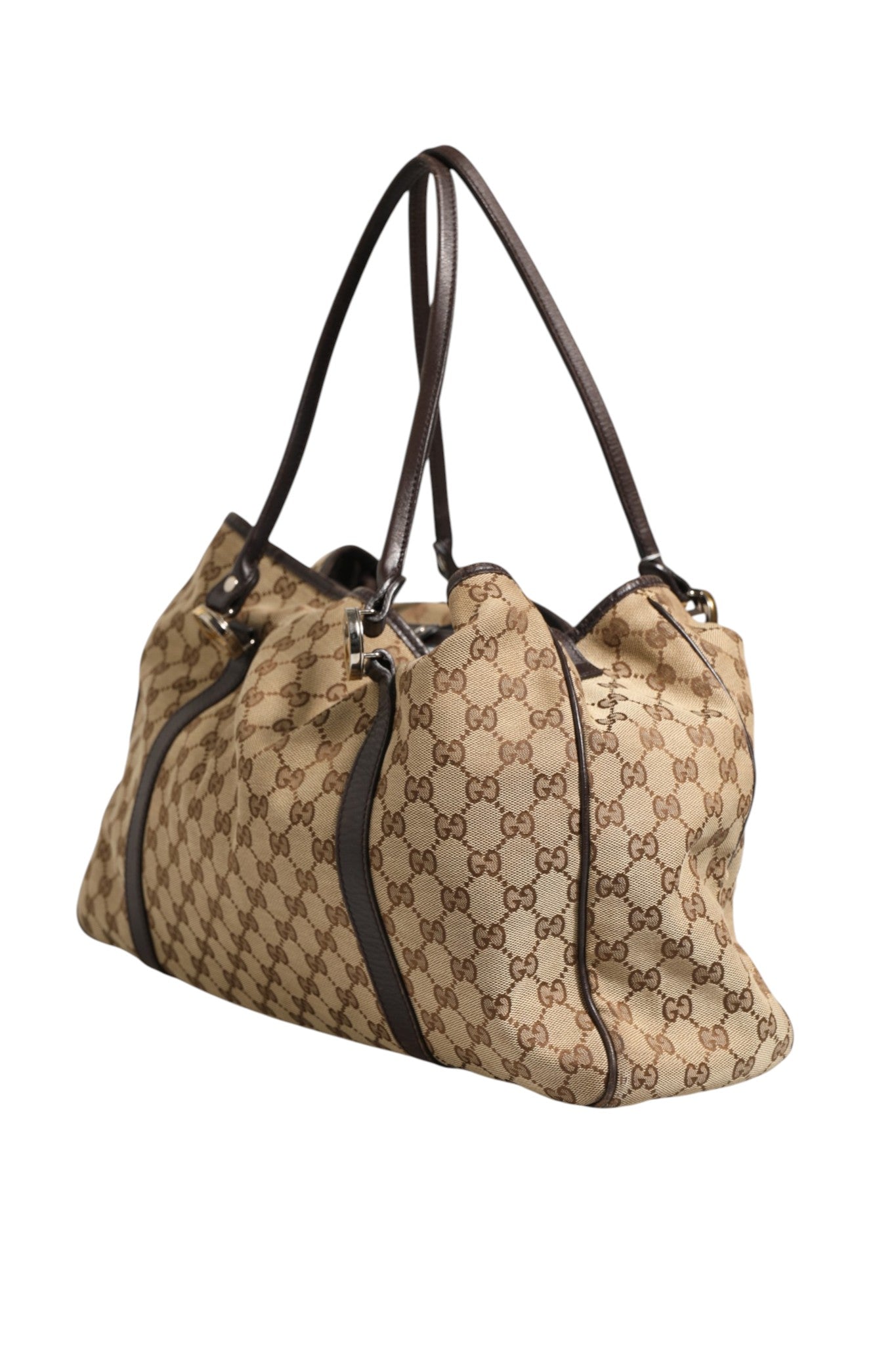 Gucci Beige and Black Canvas Twins Medium Tote Bag | Regal Royce