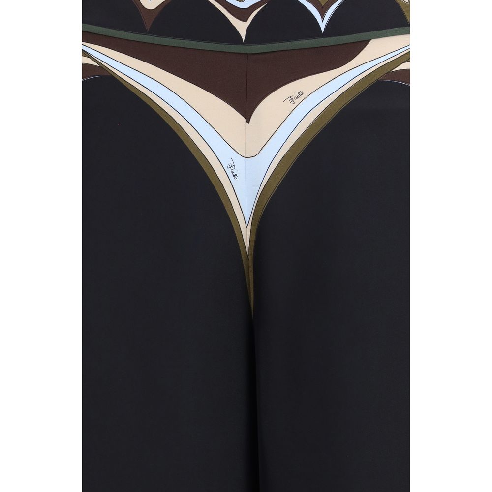 Emilio Pucci Black Silk Flared Pants | Regal Royce