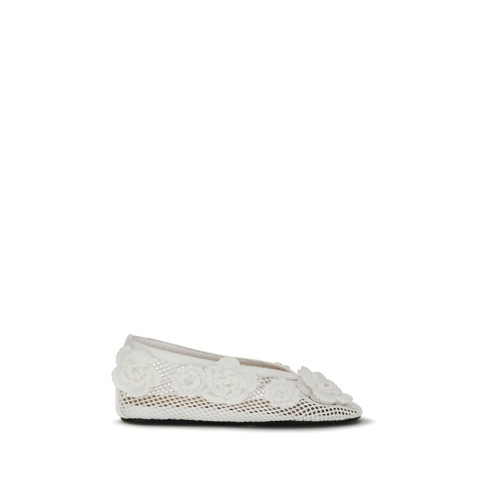 Ganni White Polyethylene Ballet Flats | Regal Royce