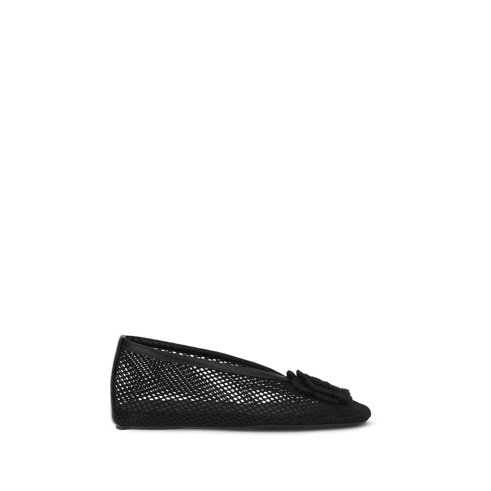 Ganni Black Polyethylene Ballet Flats | Regal Royce