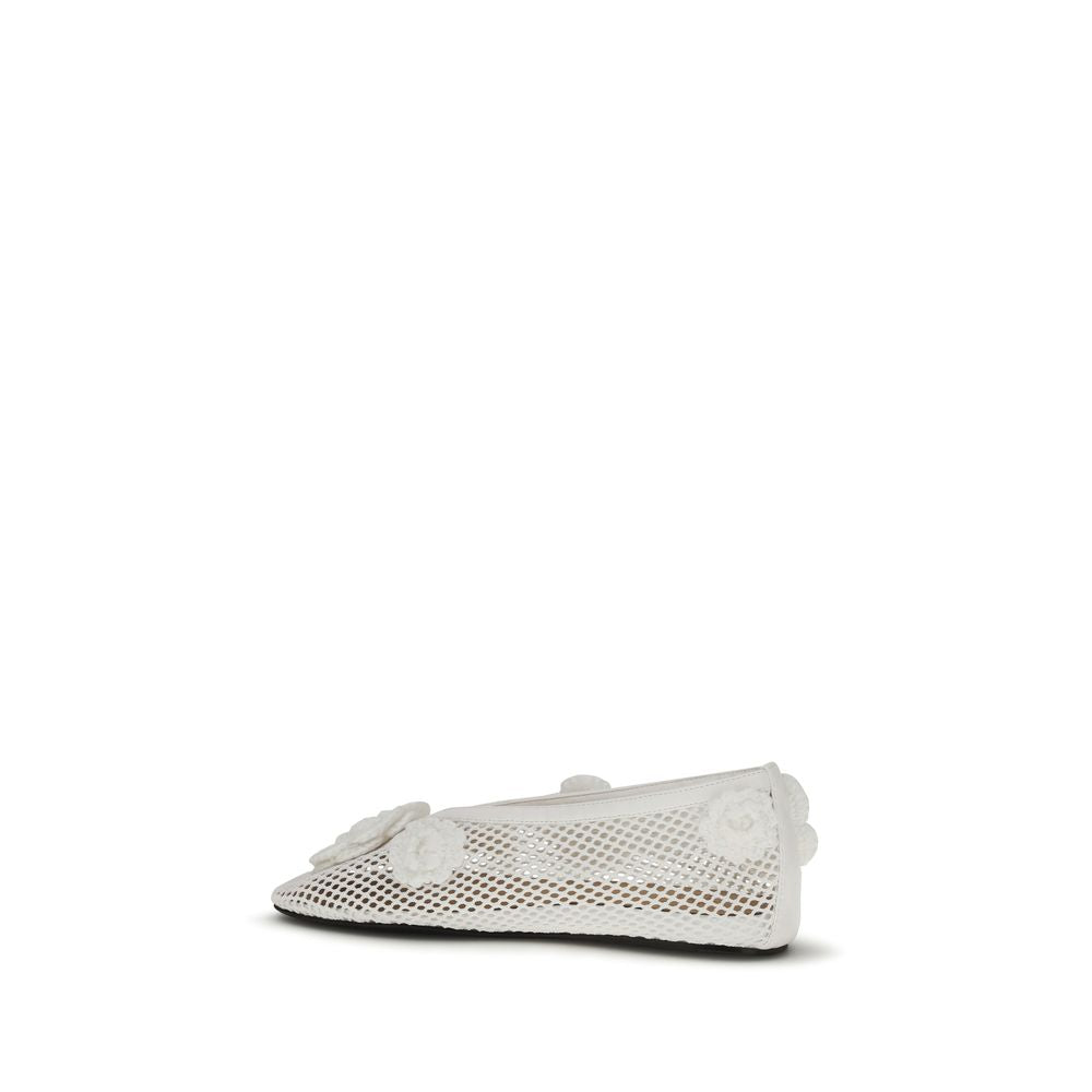 Ganni White Polyethylene Ballet Flats | Regal Royce
