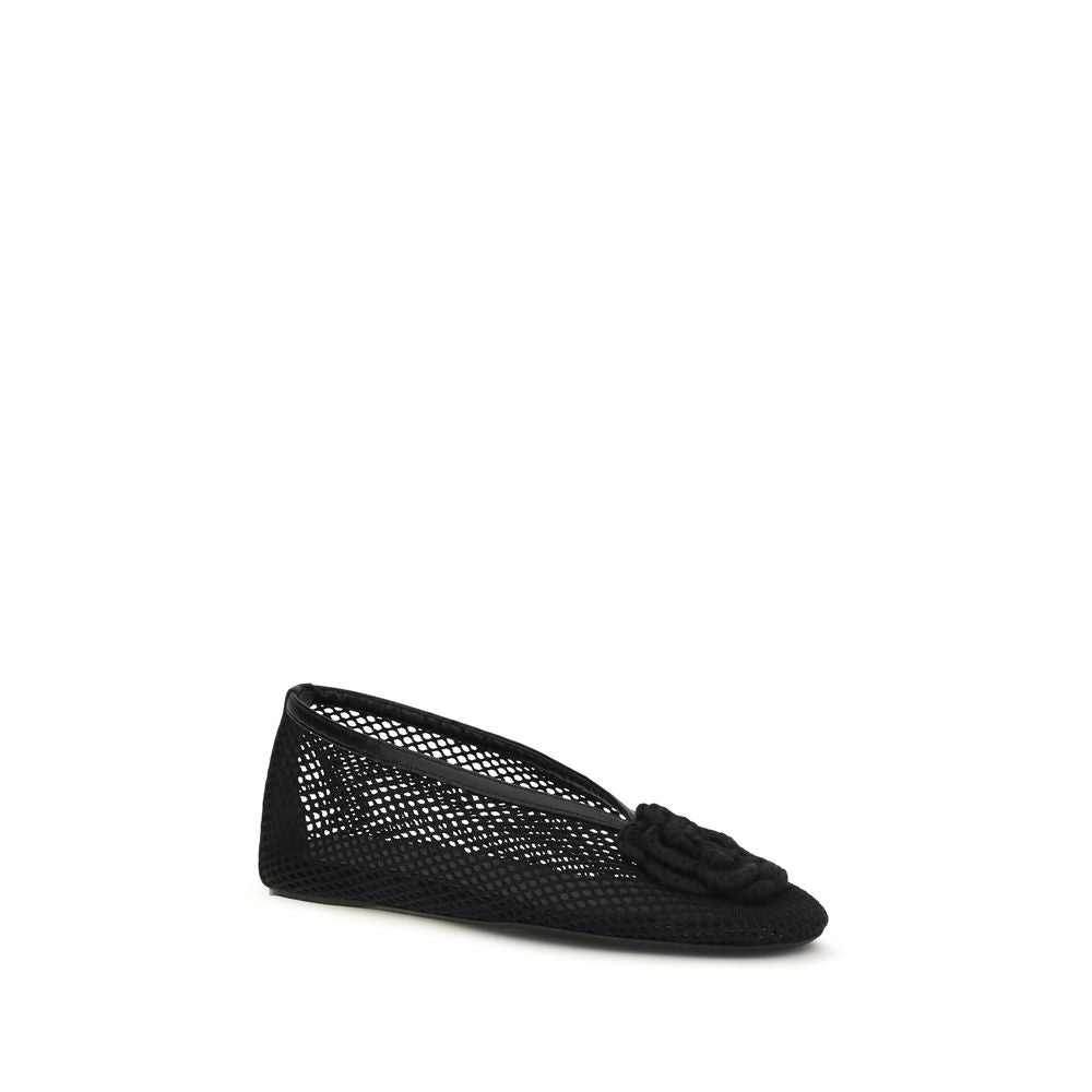Ganni Black Polyethylene Ballet Flats | Regal Royce