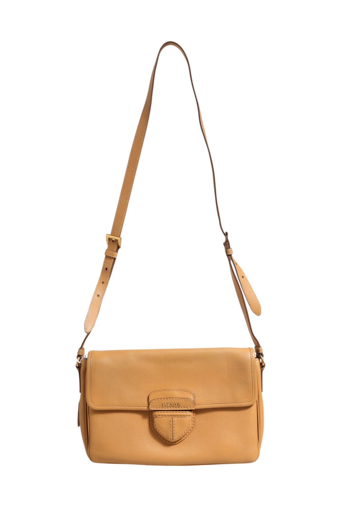Prada Sidonie Beige Pebble Leather shoulder bag | Regal Royce